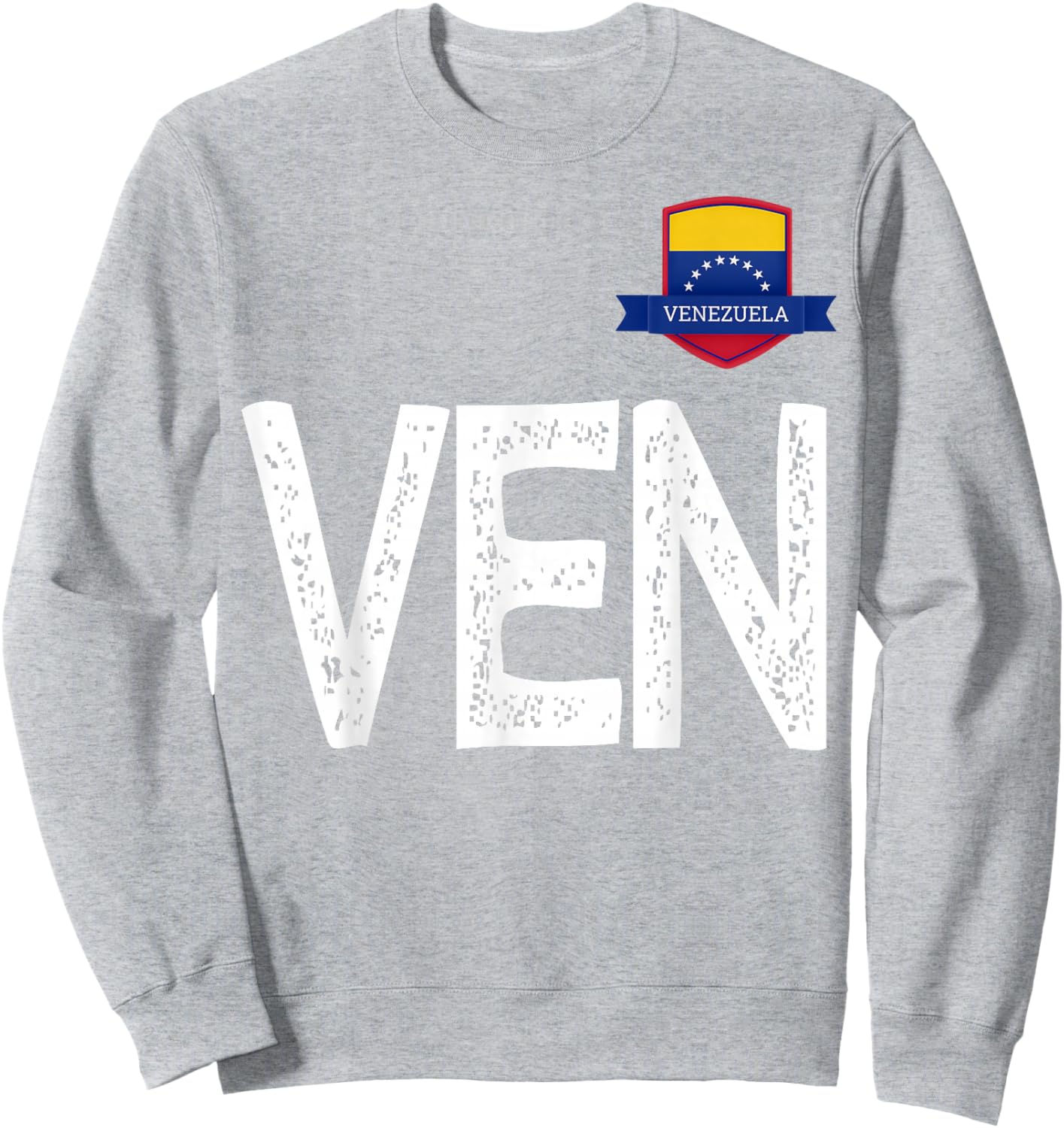Venezuela Human-Flag Letter V and E and N Venezuela Sweatshirt - Sweatshirt | Ash