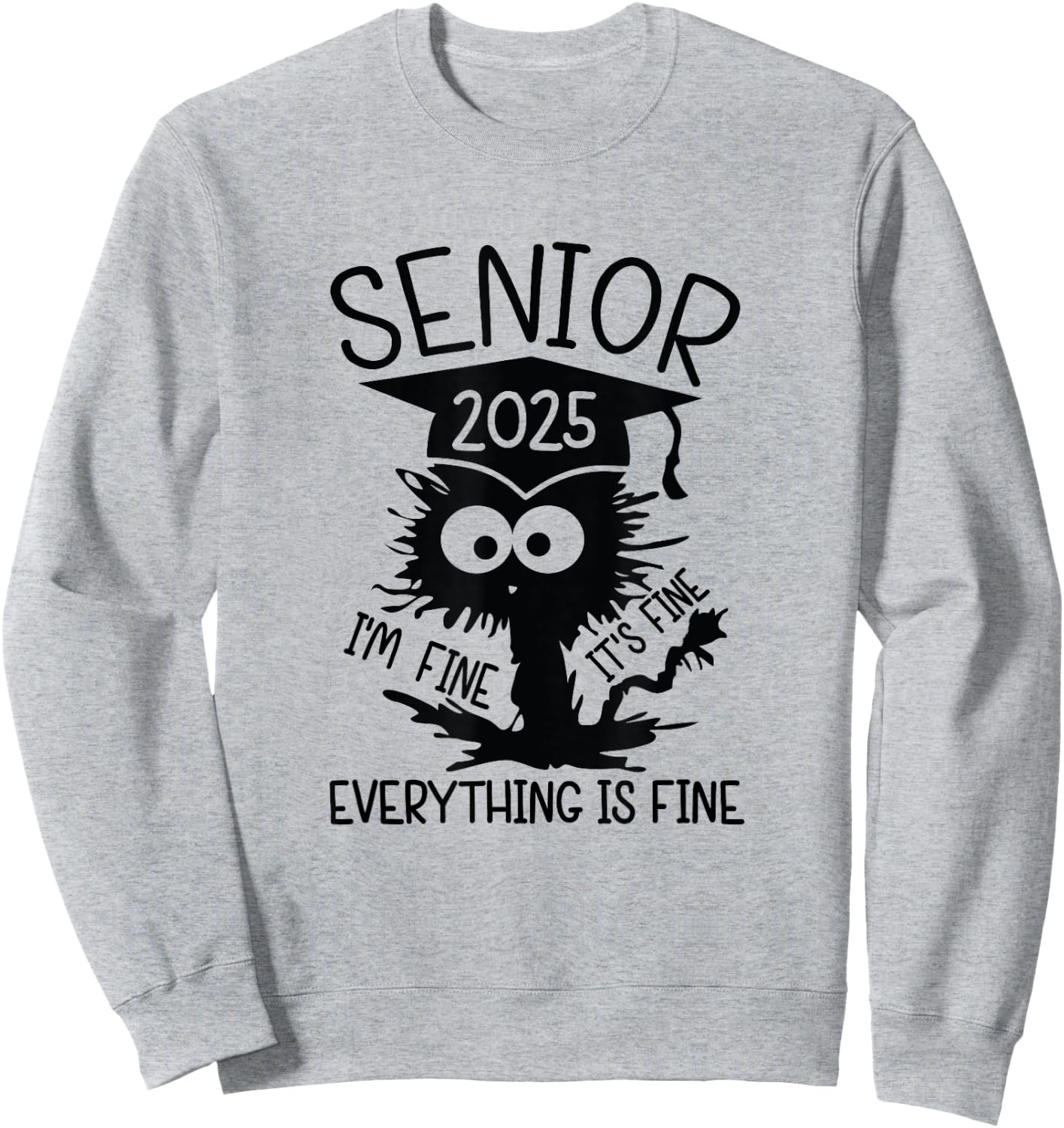 Senior 2025 High School College Graduation Year Class Of Sweatshirt - Sweatshirt | Ash