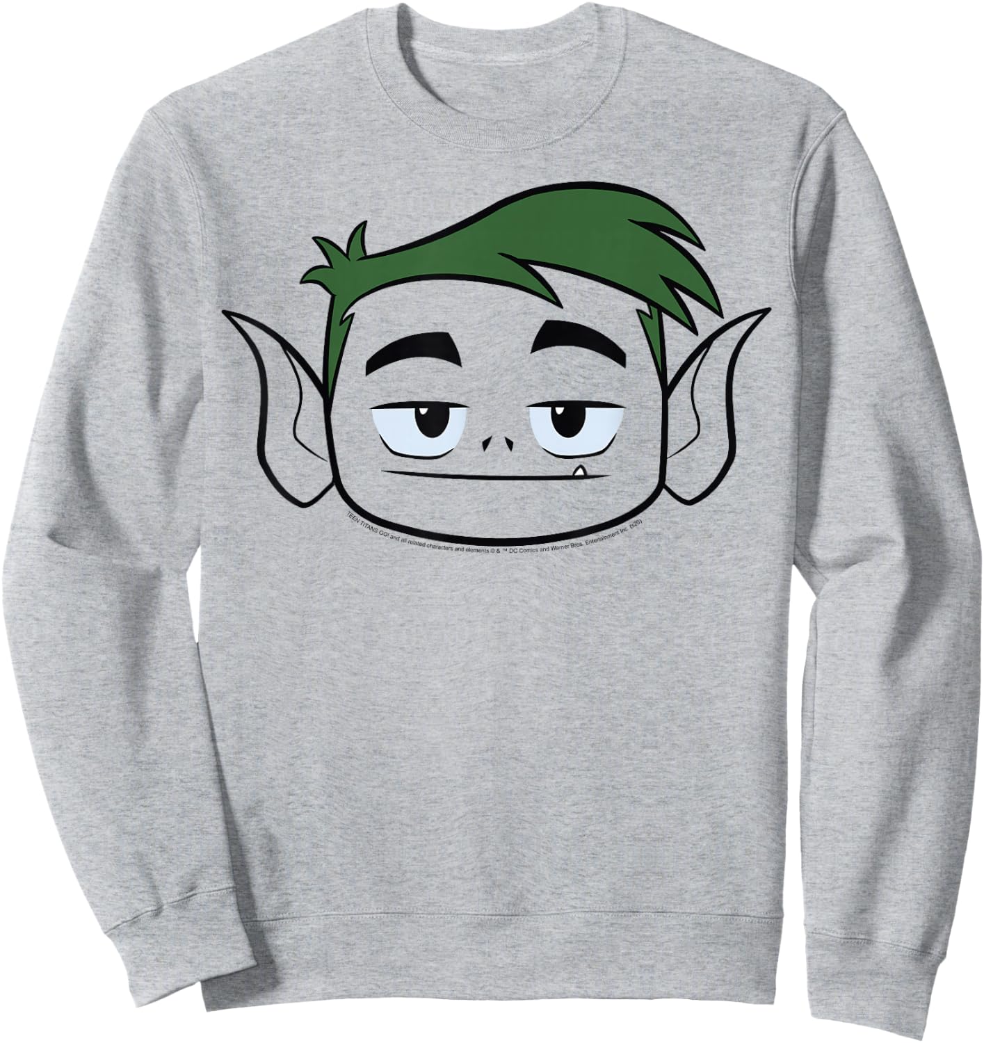 DC Comics Teen Titans Go! Beast Boy Big Face Sweatshirt - Sweatshirt | Ash