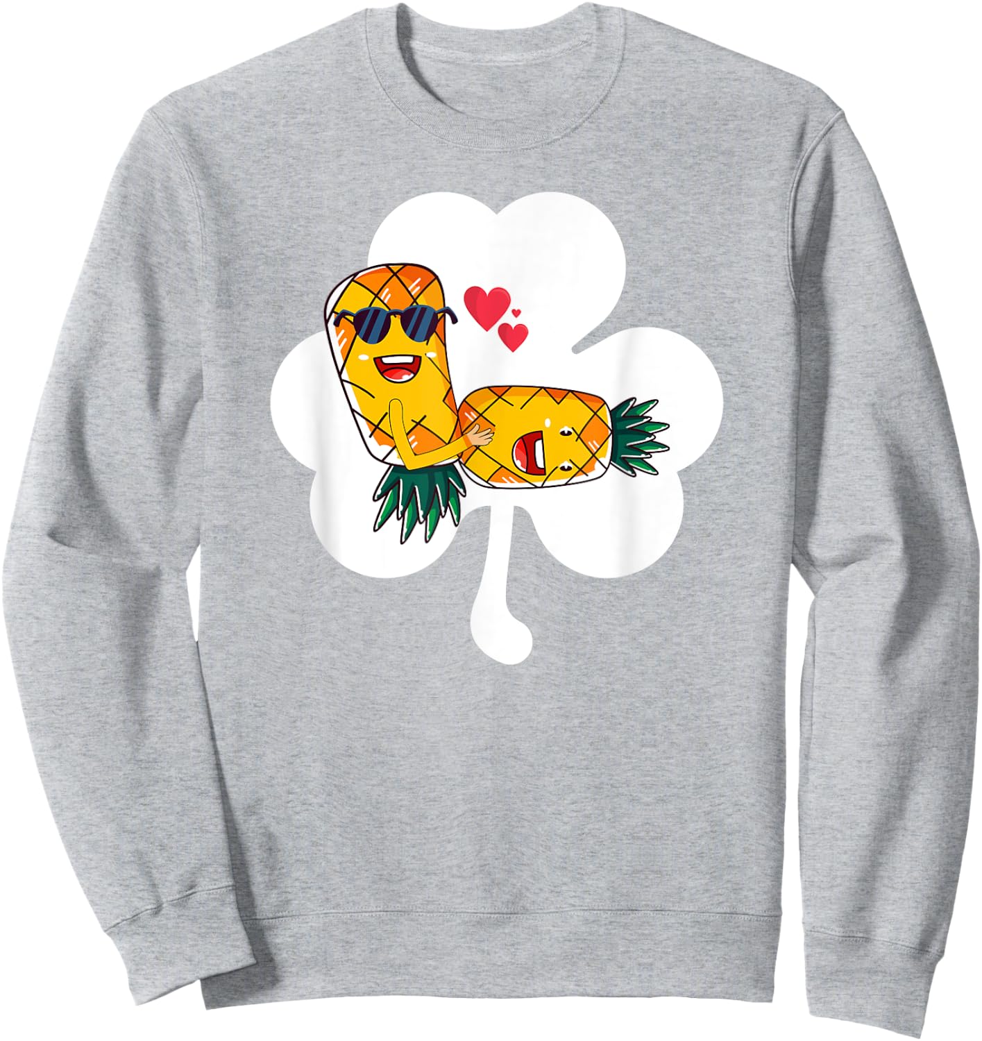 Lucky Swinger Upside Down Pineapple Making Love Shamrock Sweatshirt - Sweatshirt | Ash