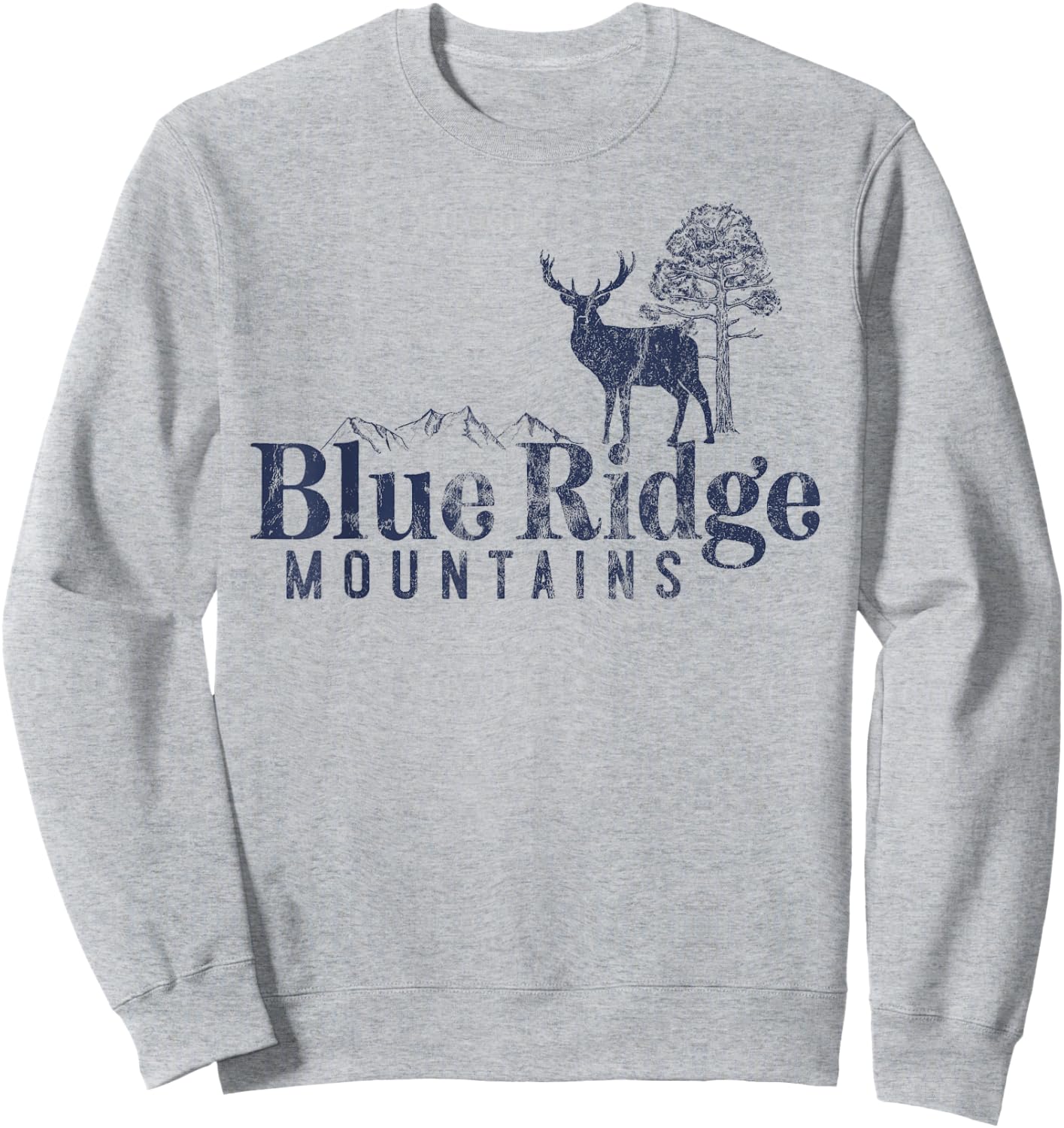 Blue Ridge Mountains Vintage Retro Style Men Women Outdoors Sweatshirt - Sweatshirt | Ash