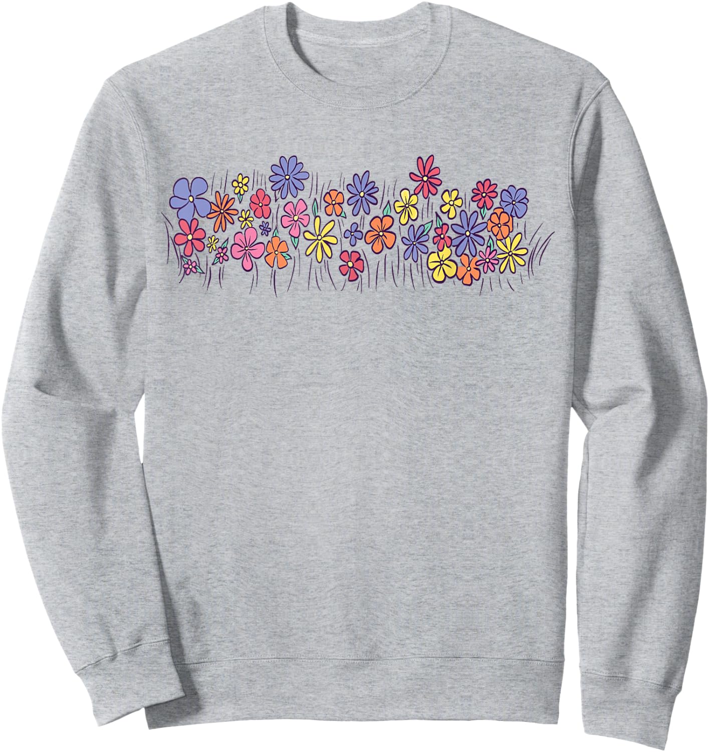 Colourful Flowers Sweatshirt - Sweatshirt | Ash