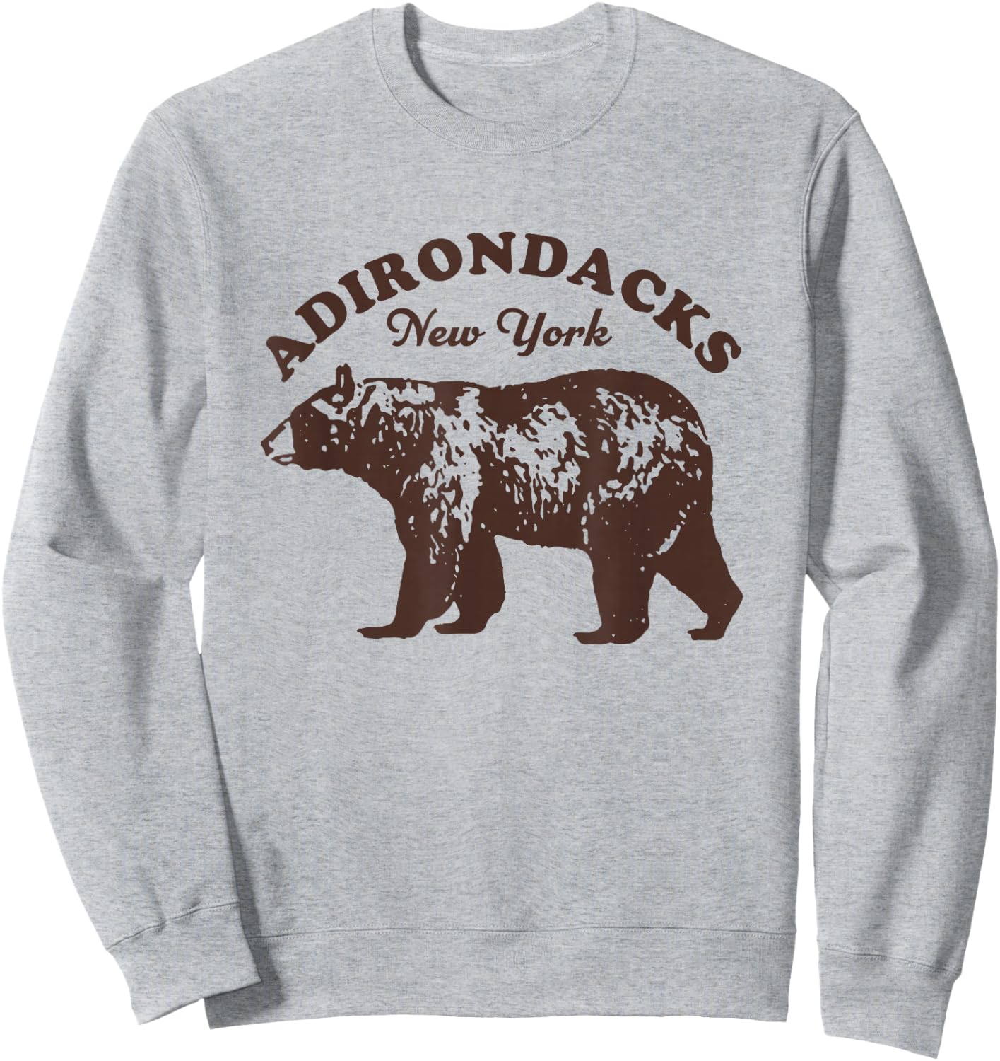 Adirondacks NY Bear Retro Vintage Style Hiking Mountains Men Sweatshirt - Sweatshirt | Ash