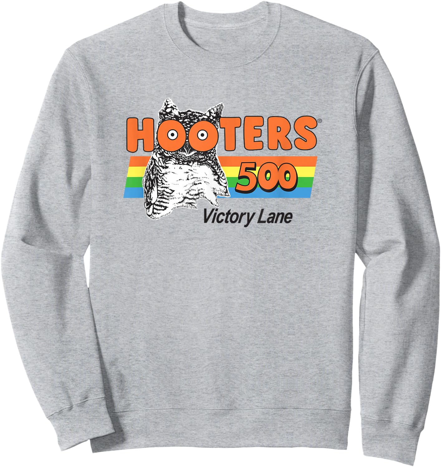 Hooters 500 Victory Lane Retro Racing Wings Restaurant Sweatshirt - Sweatshirt | Ash