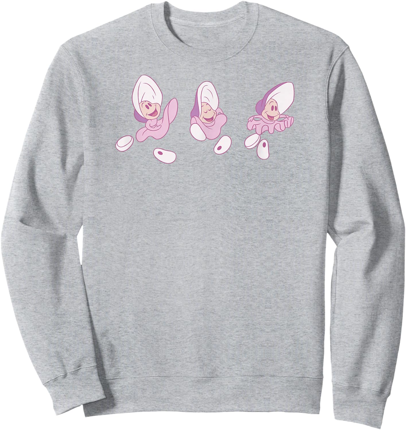 Disney Alice in Wonderland Cute Dancing Oysters Chest Logo Sweatshirt - Sweatshirt | Ash