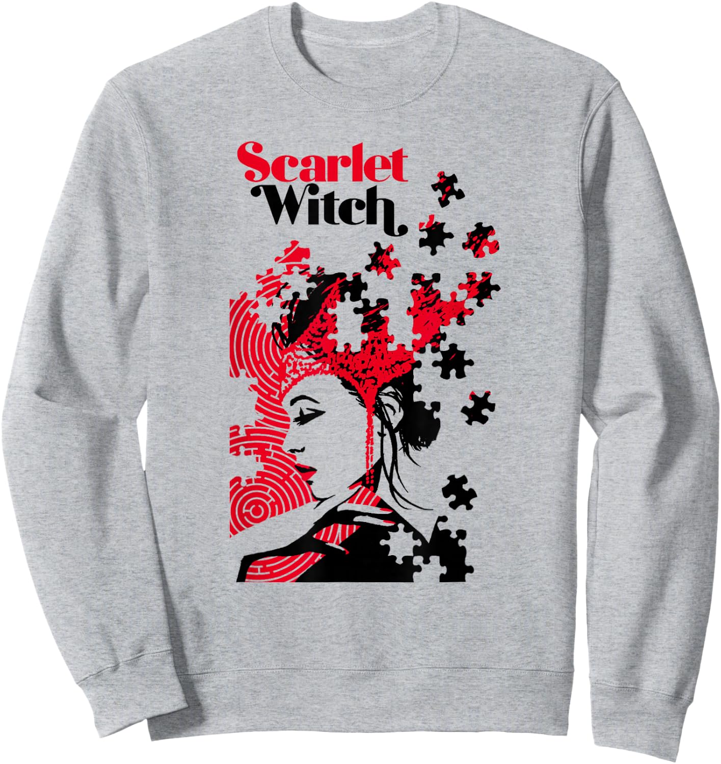 Marvel Avengers Scarlet Witch Wanda Maximoff Puzzle Sweatshirt - Sweatshirt | Ash