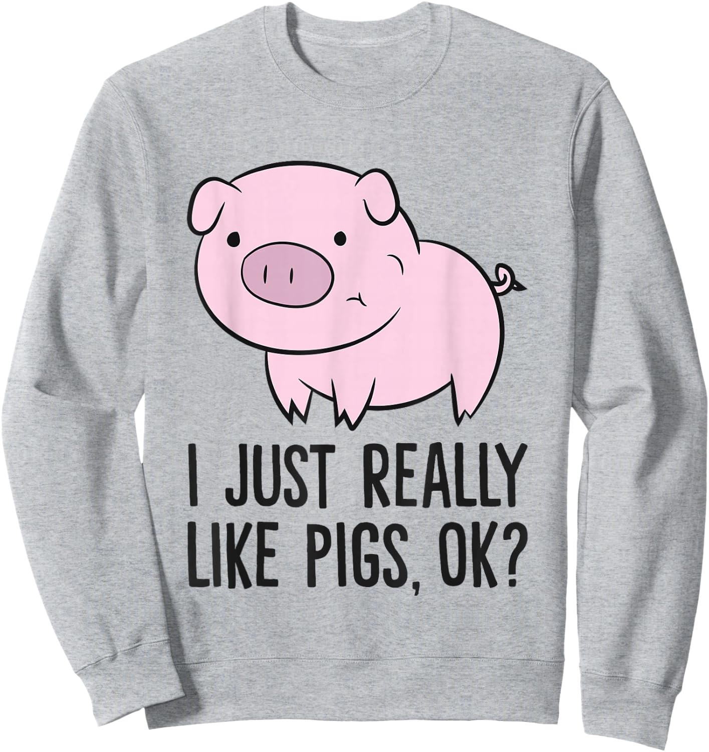 I Just Really Like Pigs, OK? Kids Boys Love Pigs Sweatshirt - Sweatshirt | Ash