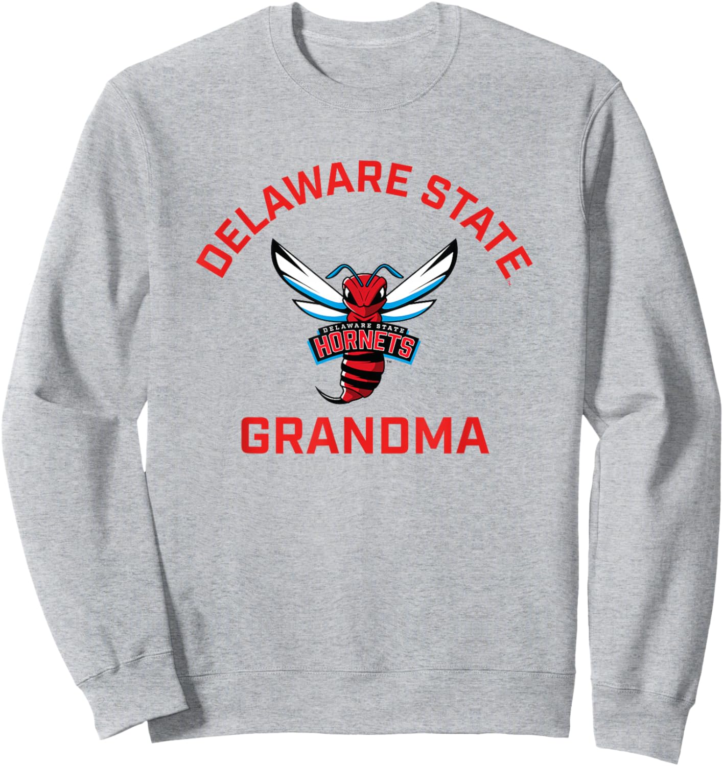 Delaware State University DSU Hornets Arched Grandma Sweatshirt - Sweatshirt | Ash