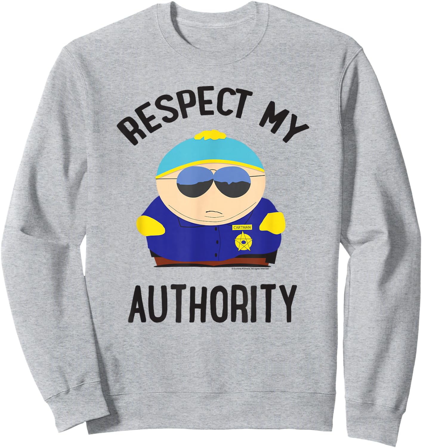 South Park Cartman Respect My Authority Sweatshirt - Sweatshirt | Ash