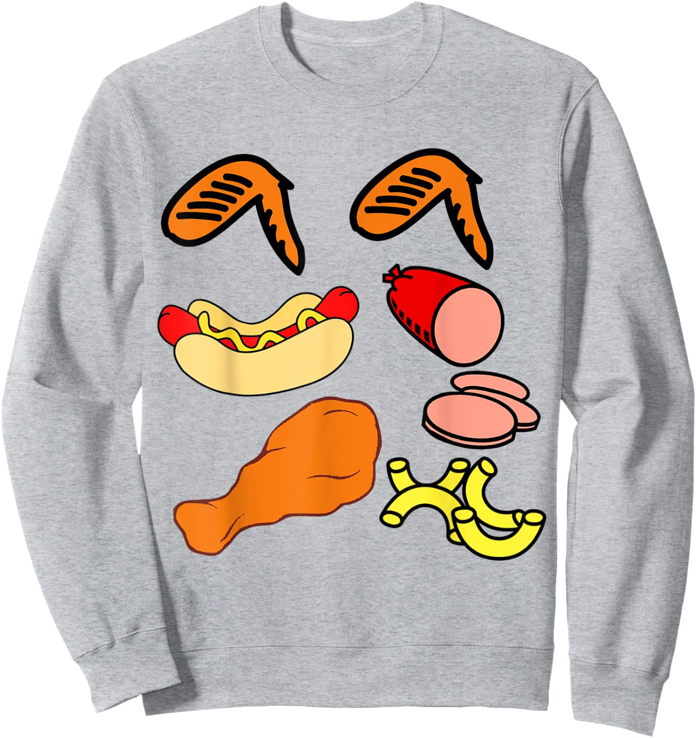 Chicken wing chicken wing hot dog and baloney funny food Women Girls Kids Sweatshirt - Sweatshirt | Ash