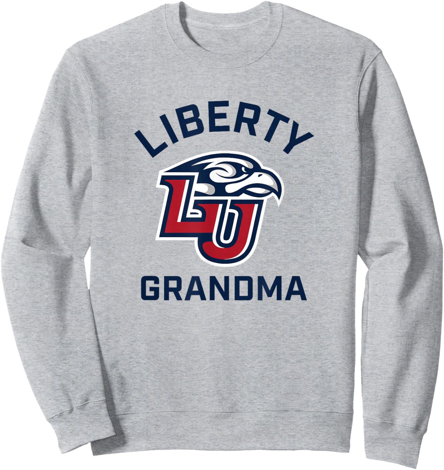 Liberty University Flames Arched Grandma Sweatshirt - Sweatshirt | Ash