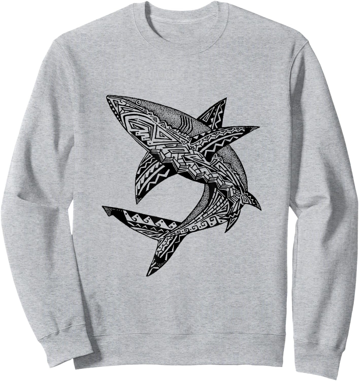 Tribal Shark Sweatshirt - Sweatshirt | Ash