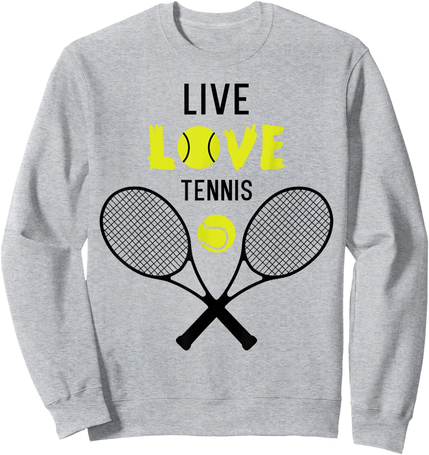 Live Love Tennis Funny Tennis Player Tennis Coach Gift Sweatshirt - Sweatshirt | Ash