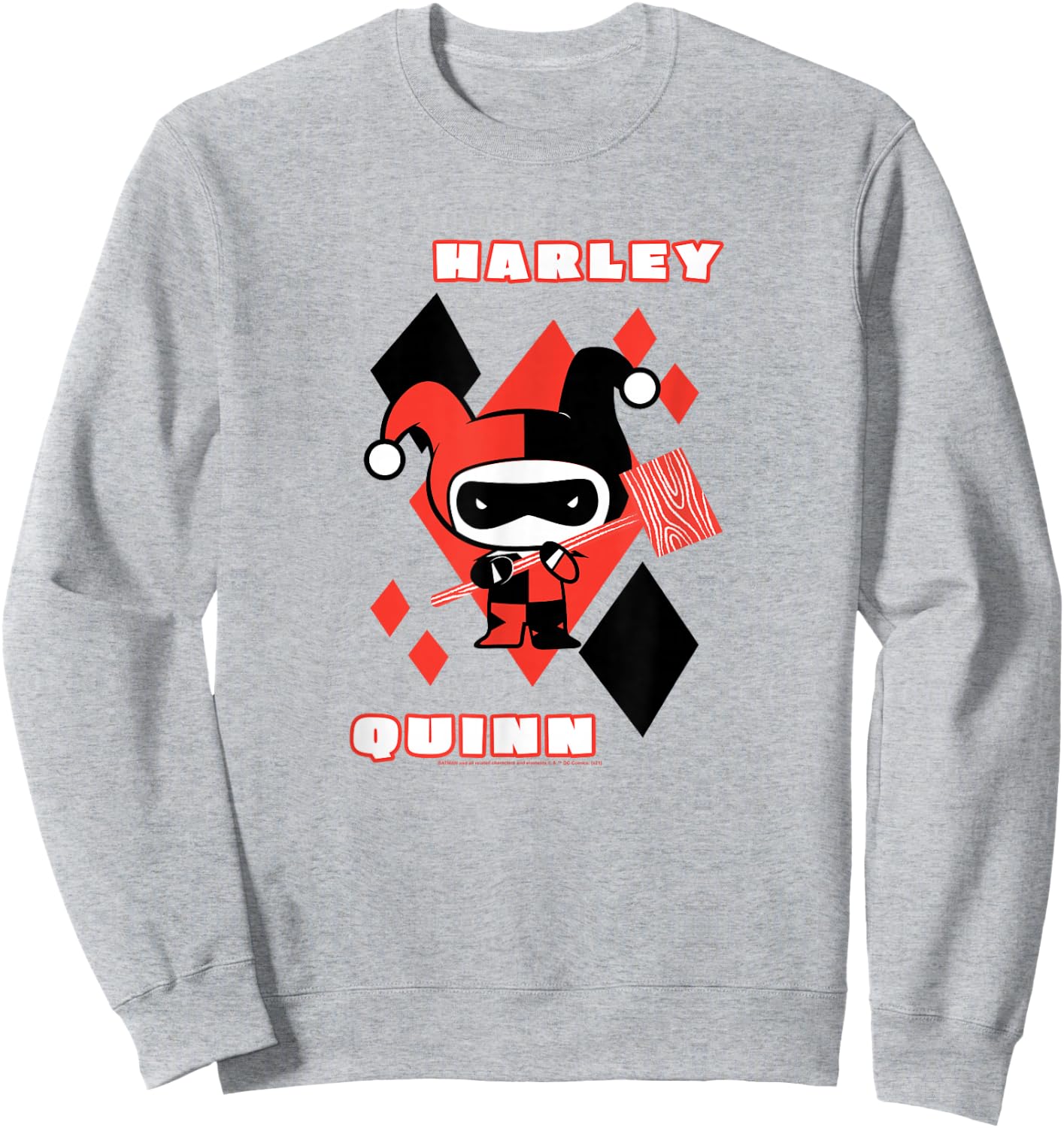 DC Comics Harley Quinn Chibi Diamond Portrait Logo Sweatshirt - Sweatshirt | Ash