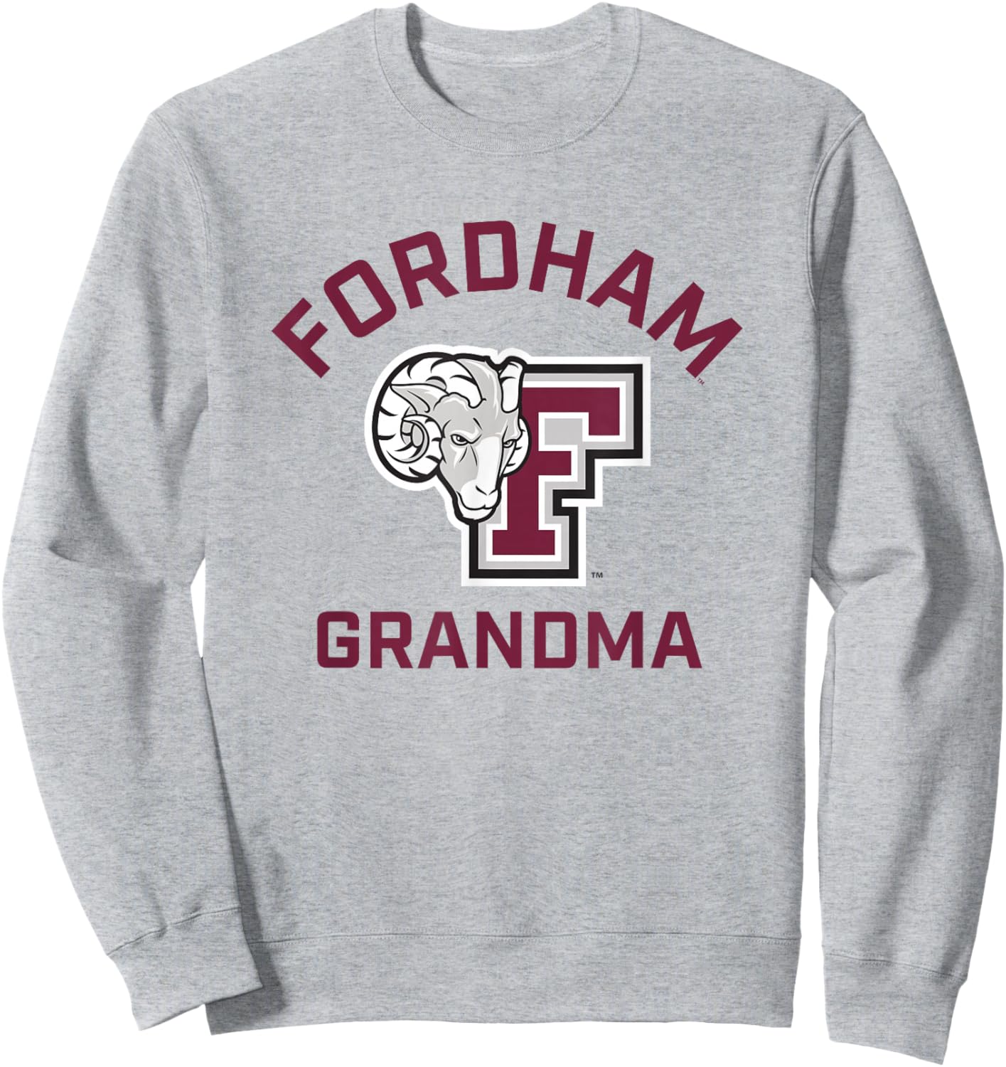Fordham University Rams Arched Grandma Sweatshirt - Sweatshirt | Ash
