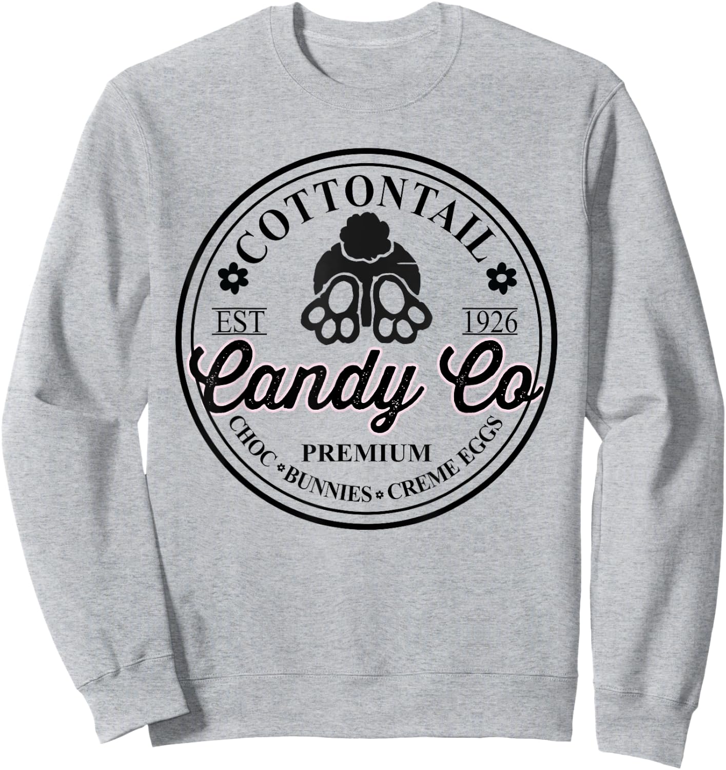 Easter Cottontail Candy Co Cute Bunny Rabbit Easter Day Sweatshirt - Sweatshirt | Ash