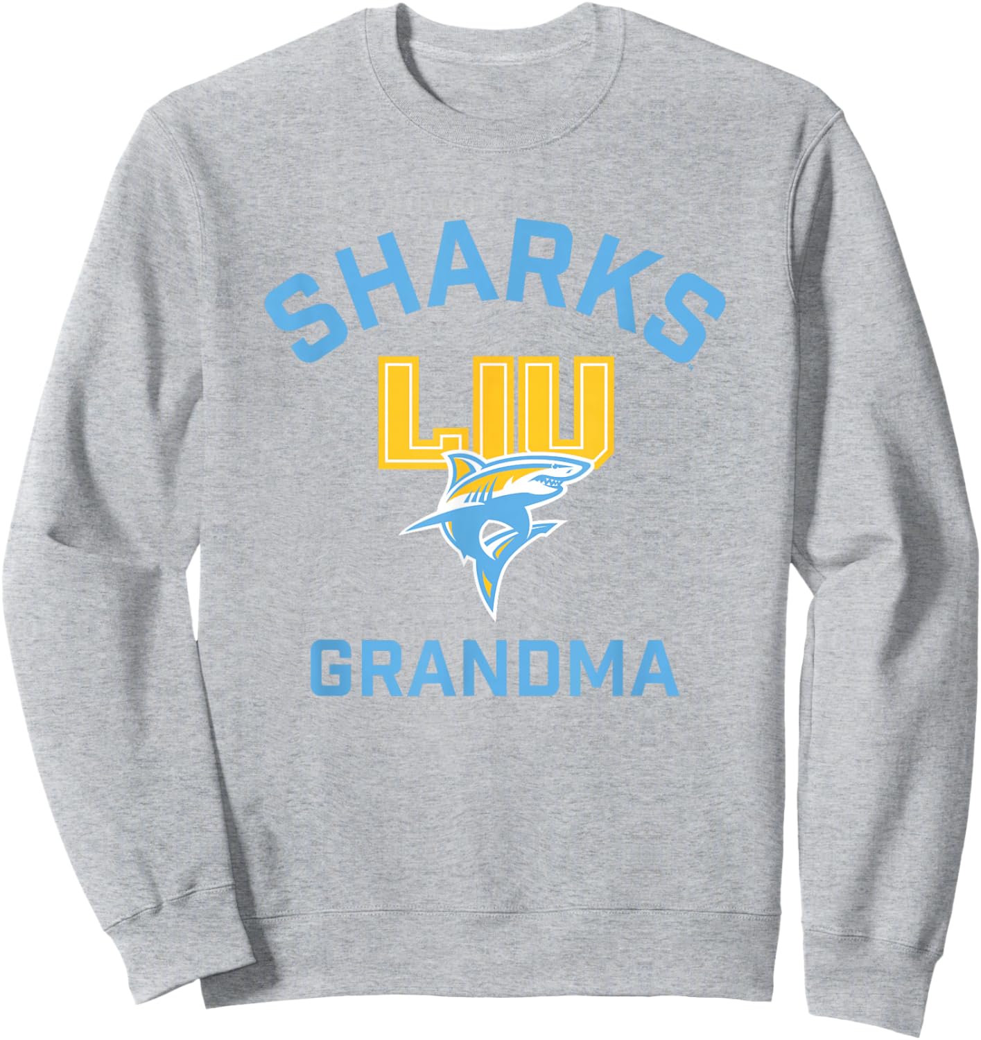 Long Island University LIU Blackbirds Arched Grandma Sweatshirt - Sweatshirt | Ash