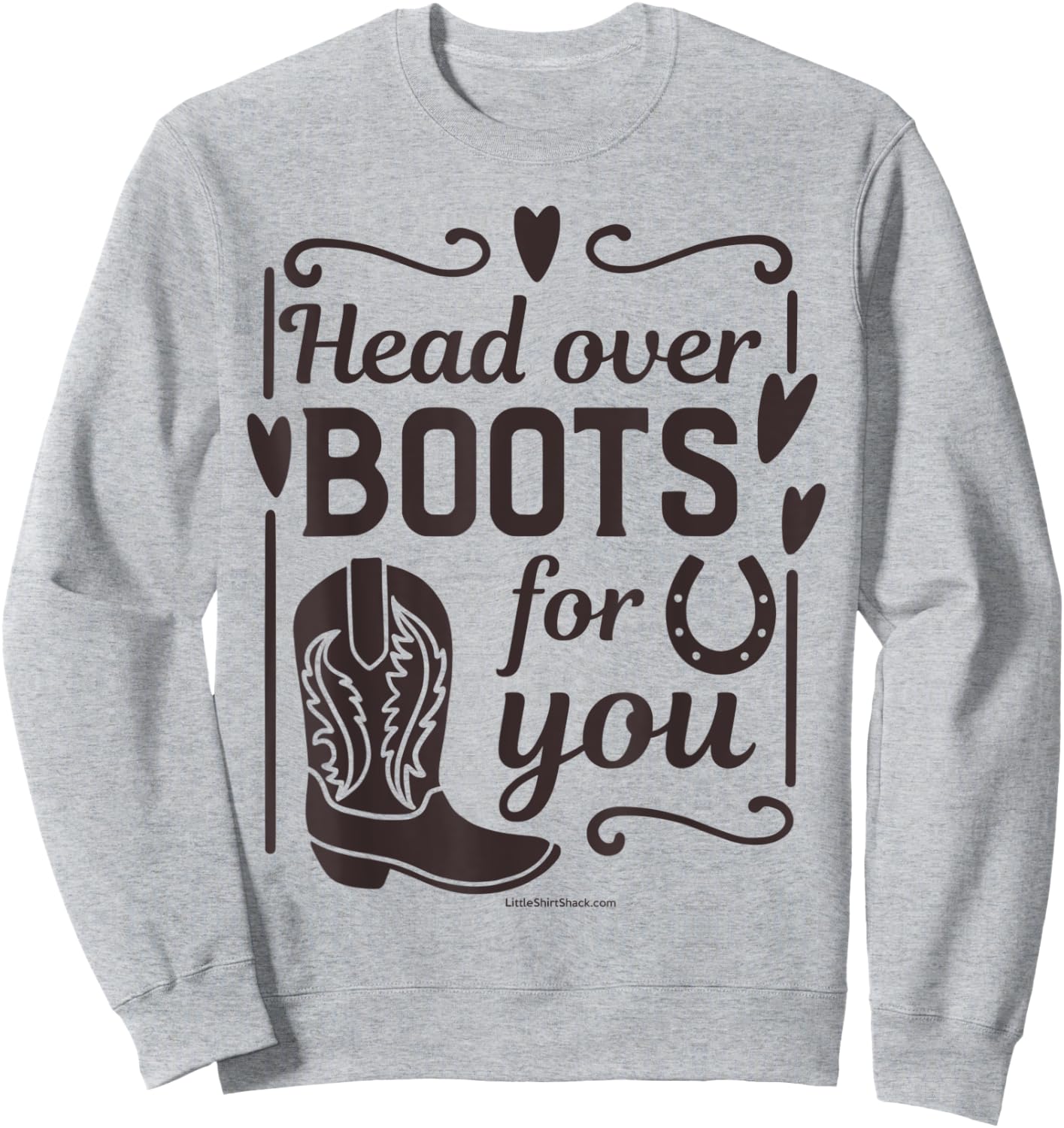 Head over Heels. Boots. Southern. Farmer South Country Funny Sweatshirt - Sweatshirt | Ash