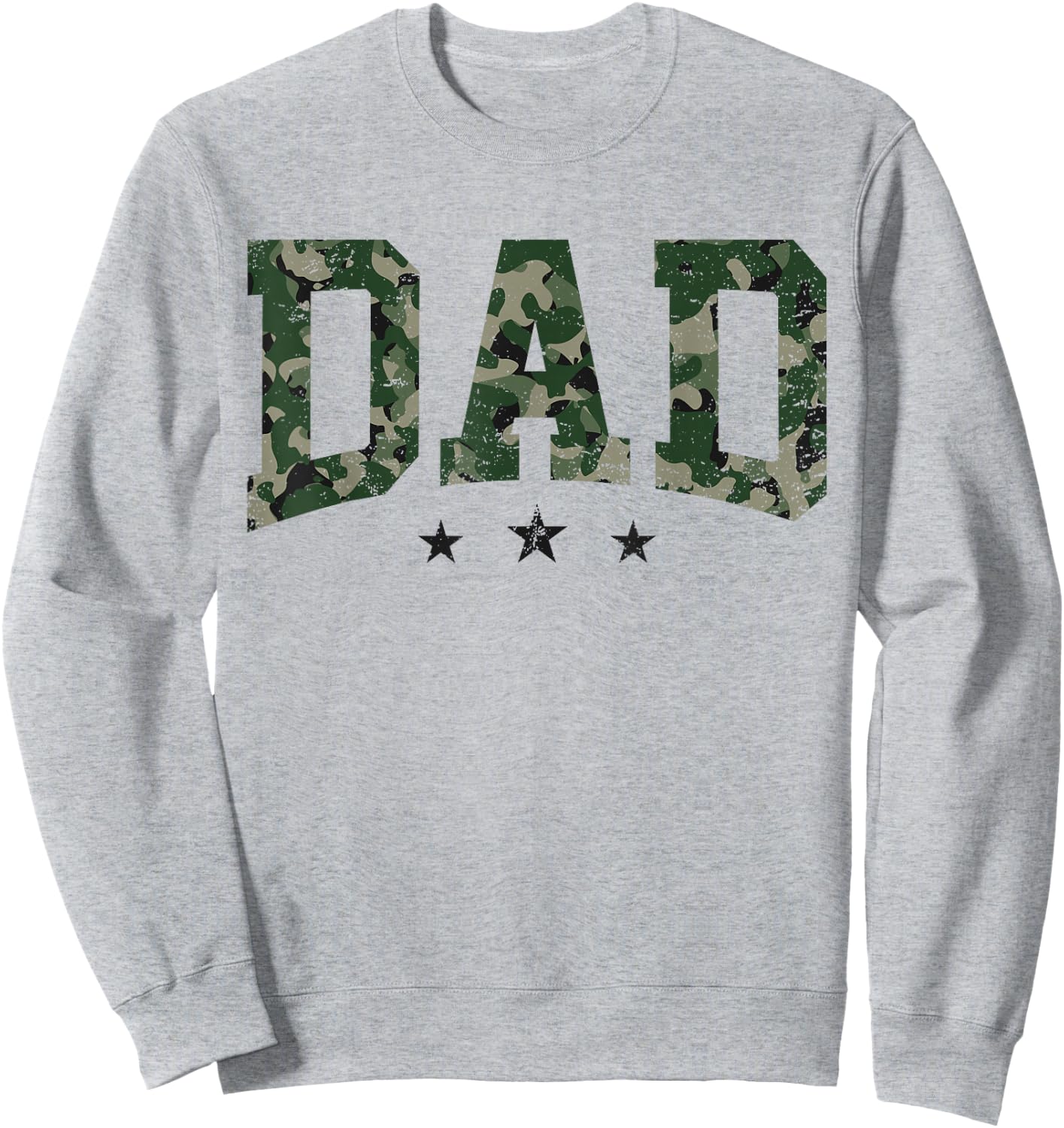 Camo Dad Father's Day Vintage Dad Daddy Camouflage Print Sweatshirt - Sweatshirt | Ash