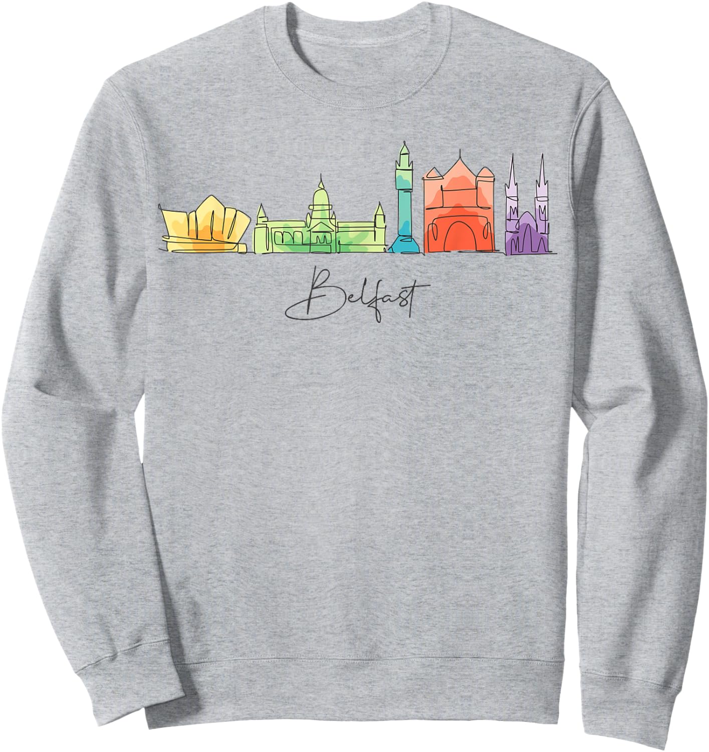 Travel Europe Nothern Ireland Belfast Vacation Souvenir Sweatshirt - Sweatshirt | Ash