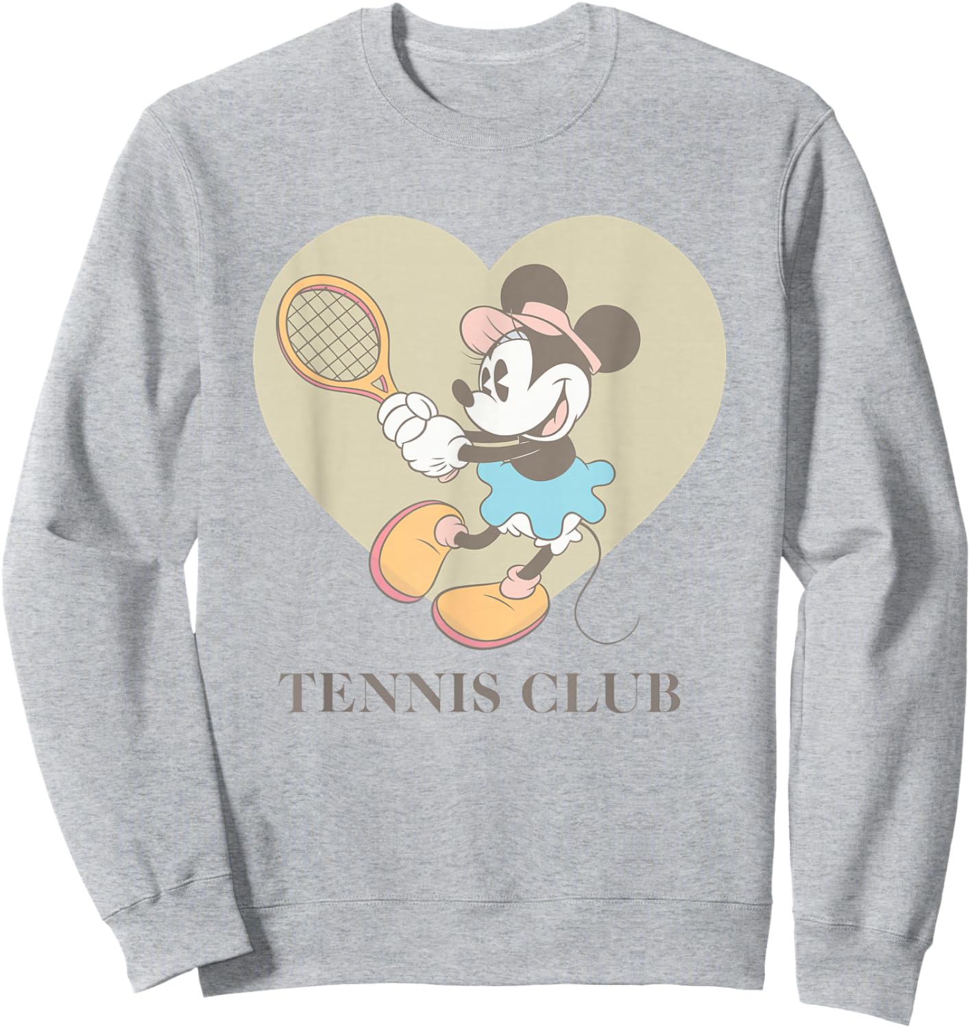 Disney Minnie Mouse Tennis Club Vintage Heart Portrait Sweatshirt - Sweatshirt | Ash