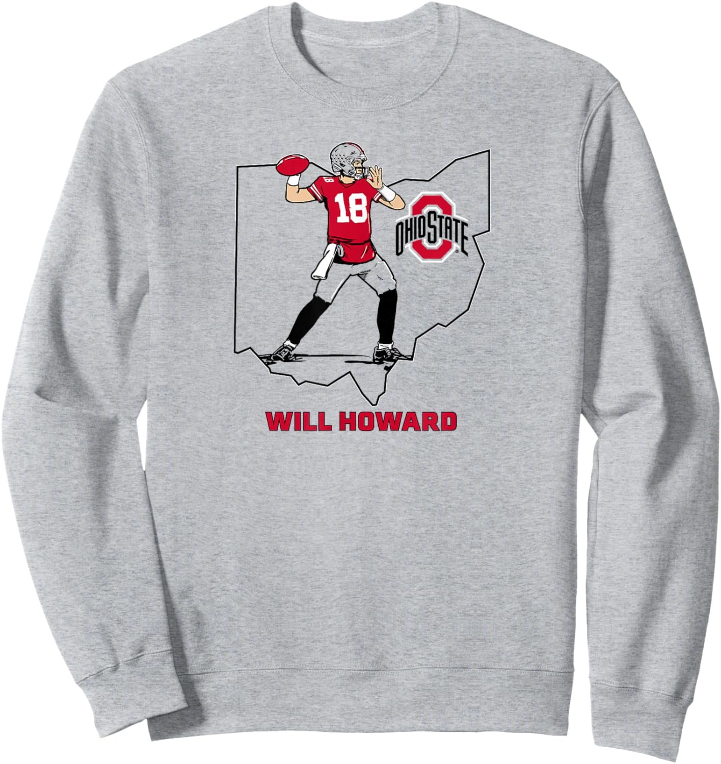 Ohio State Football: Will Howard State Star Sweatshirt - Sweatshirt | Ash