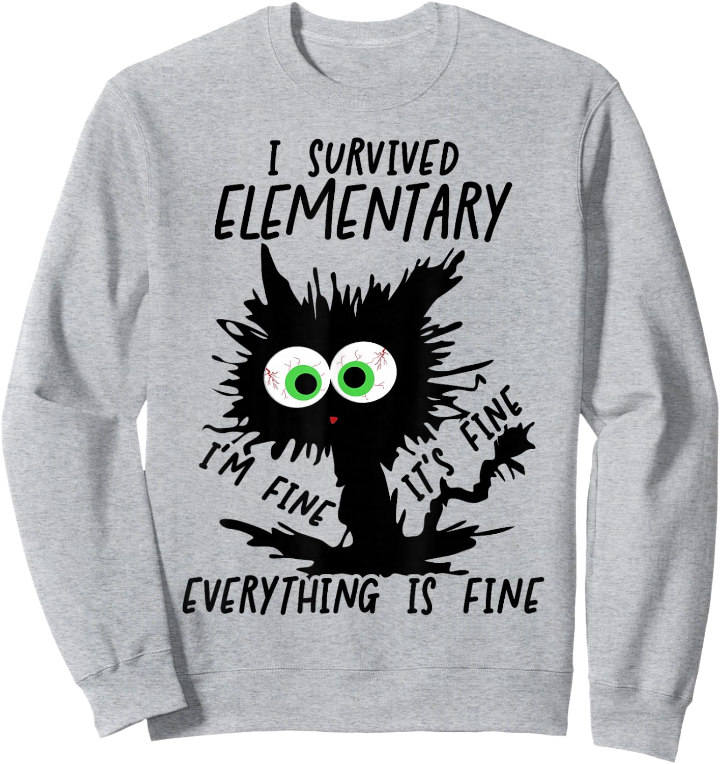 Funny Elementary Grad 2026 2027 I Survived Elementary Sweatshirt - Sweatshirt | Ash