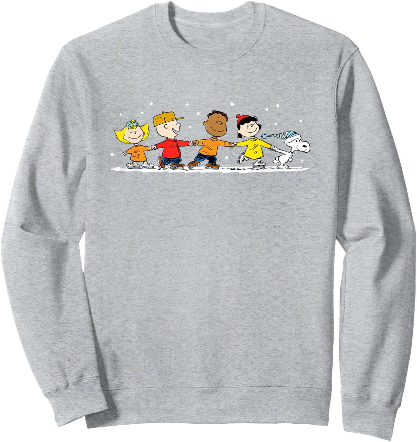 Peanuts - Snoopy Lucy Franklin Charlie Lucy Ice Skating Sweatshirt - Sweatshirt | Ash