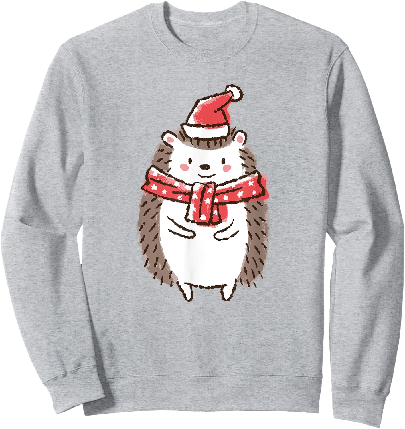 Cute Christmas Hedgehog Holiday Sweatshirt - Sweatshirt | Ash