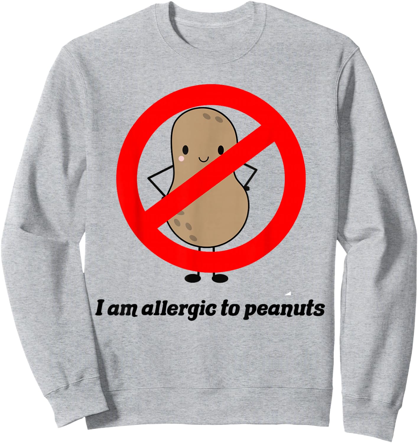 Cute Peanut Allergy Shirt for Kids No Peanuts Sweatshirt - Sweatshirt | Ash