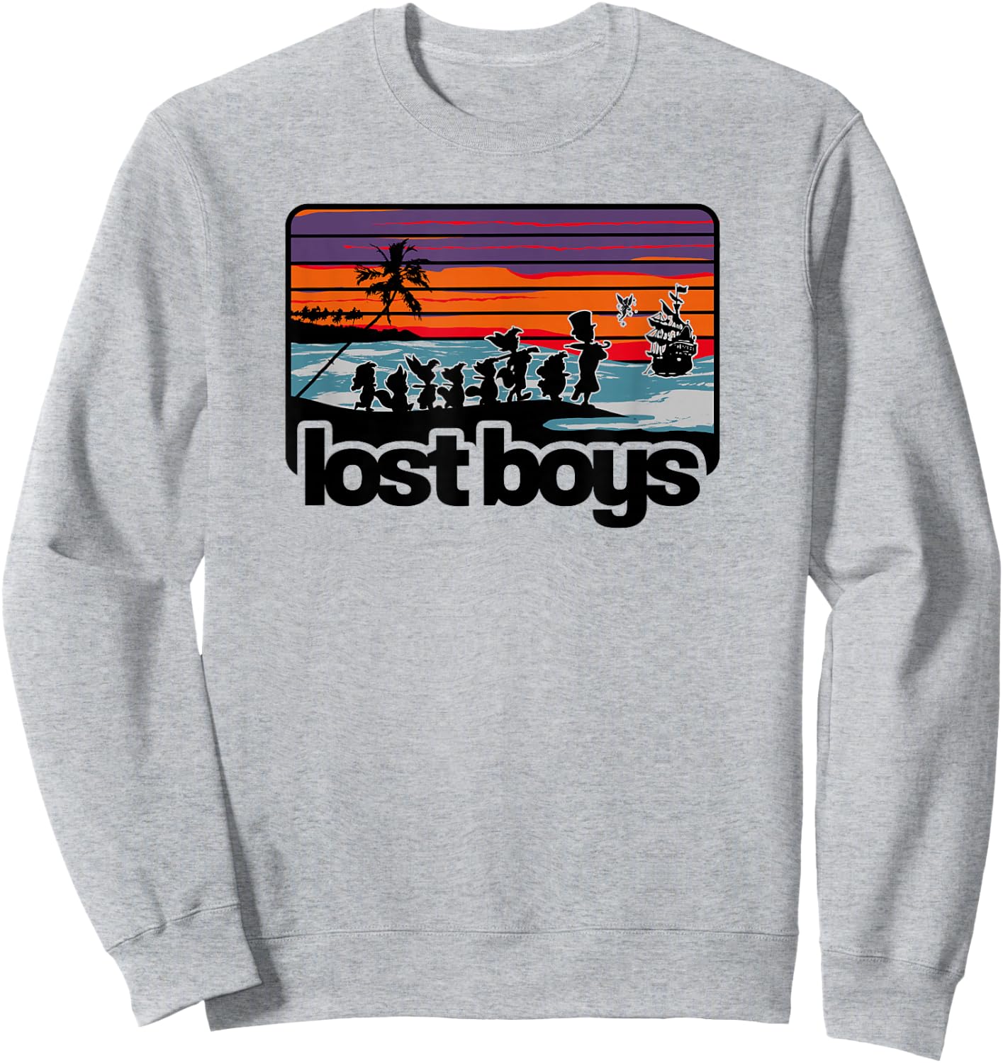 Disney Peter Pan Group Shot Lost Boys Color Stripes Sweatshirt - Sweatshirt | Ash