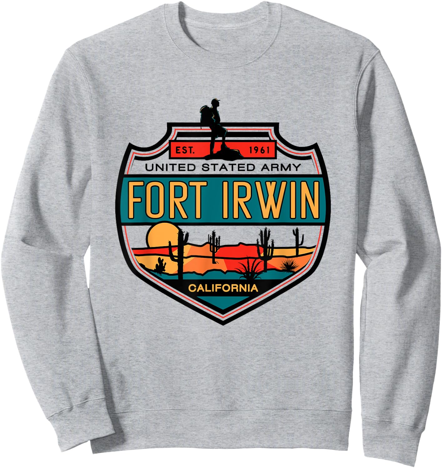 Fort Irwin Army United States Military Officially Licensed Sweatshirt - Sweatshirt | Ash