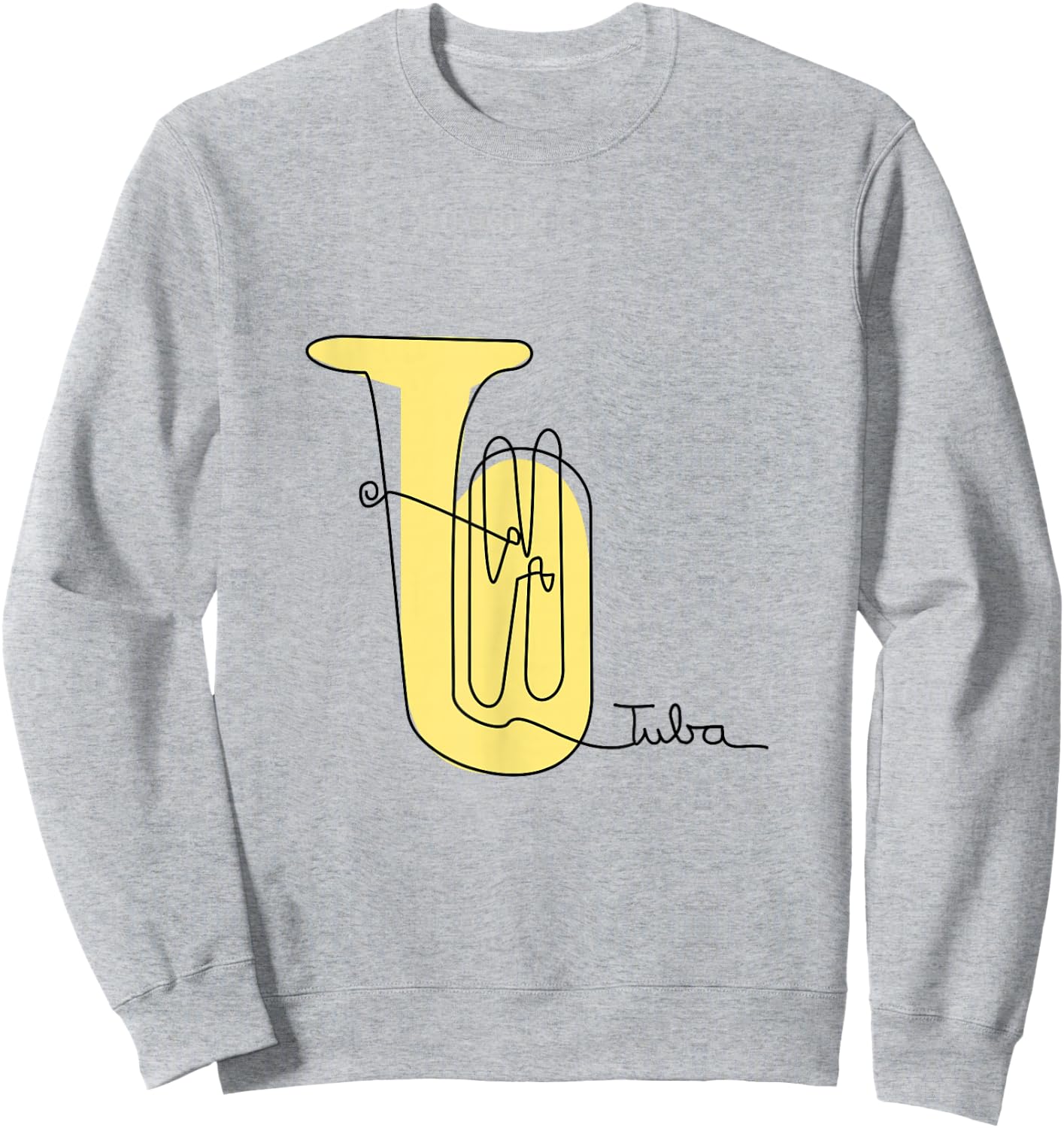 Tubist Brass Music Design One-Line Tuba Sweatshirt - Sweatshirt | Ash