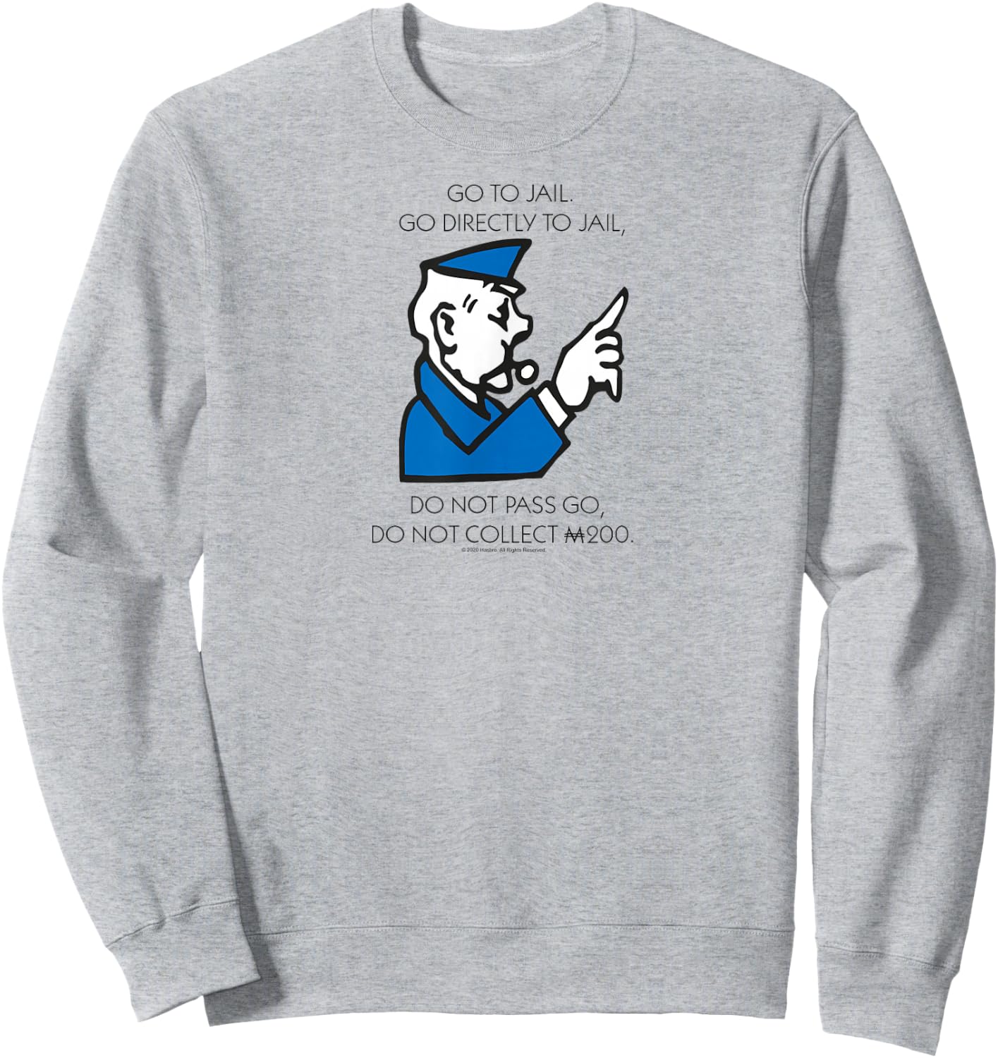 Monopoly Go Directly To Jail Game Board Vintage Logo Sweatshirt - Sweatshirt | Ash