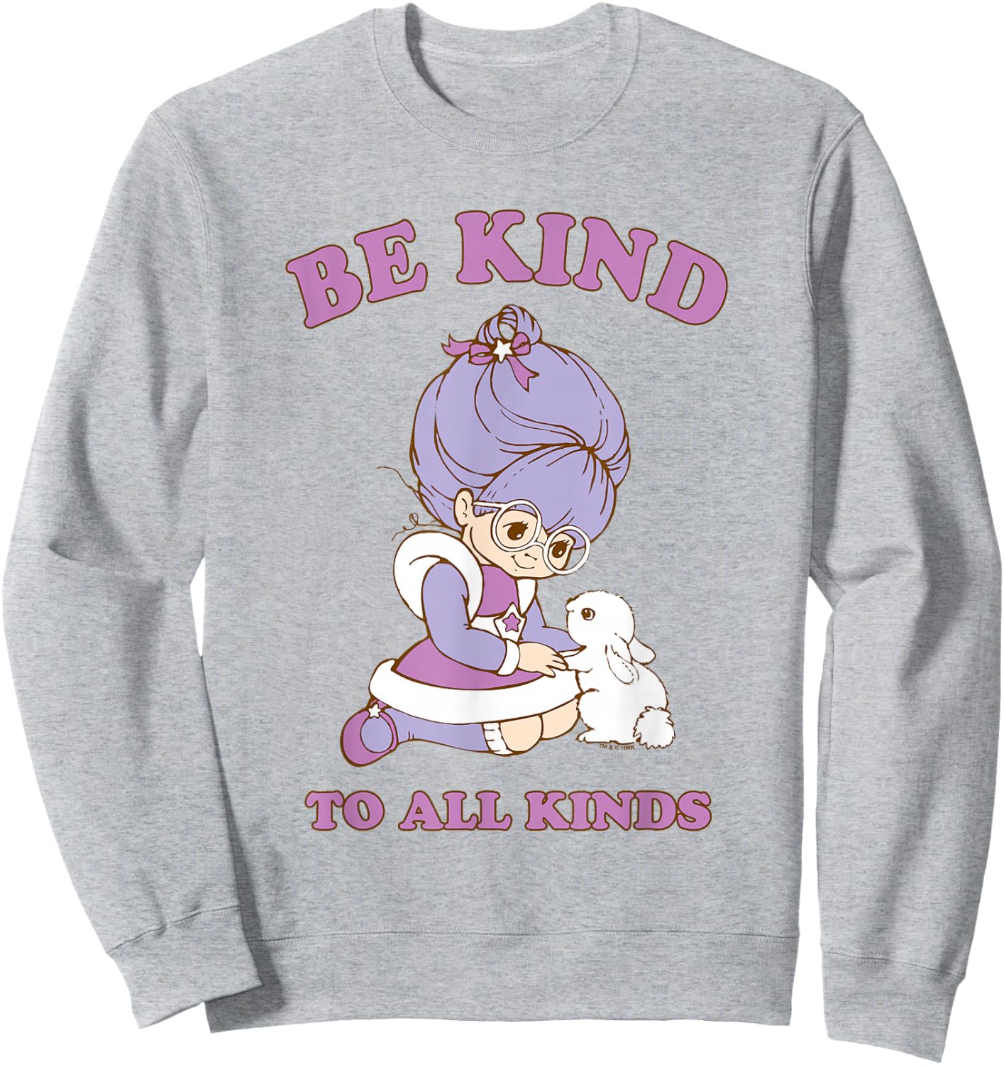 Rainbow Brite Be Kind to All Kinds Shy Violet & Bunny Sweatshirt - Sweatshirt | Ash