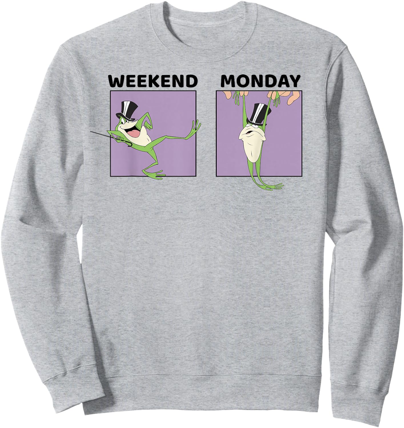 Looney Tunes Michigan J. Frog Weekend VS. Monday Sweatshirt - Sweatshirt | Ash