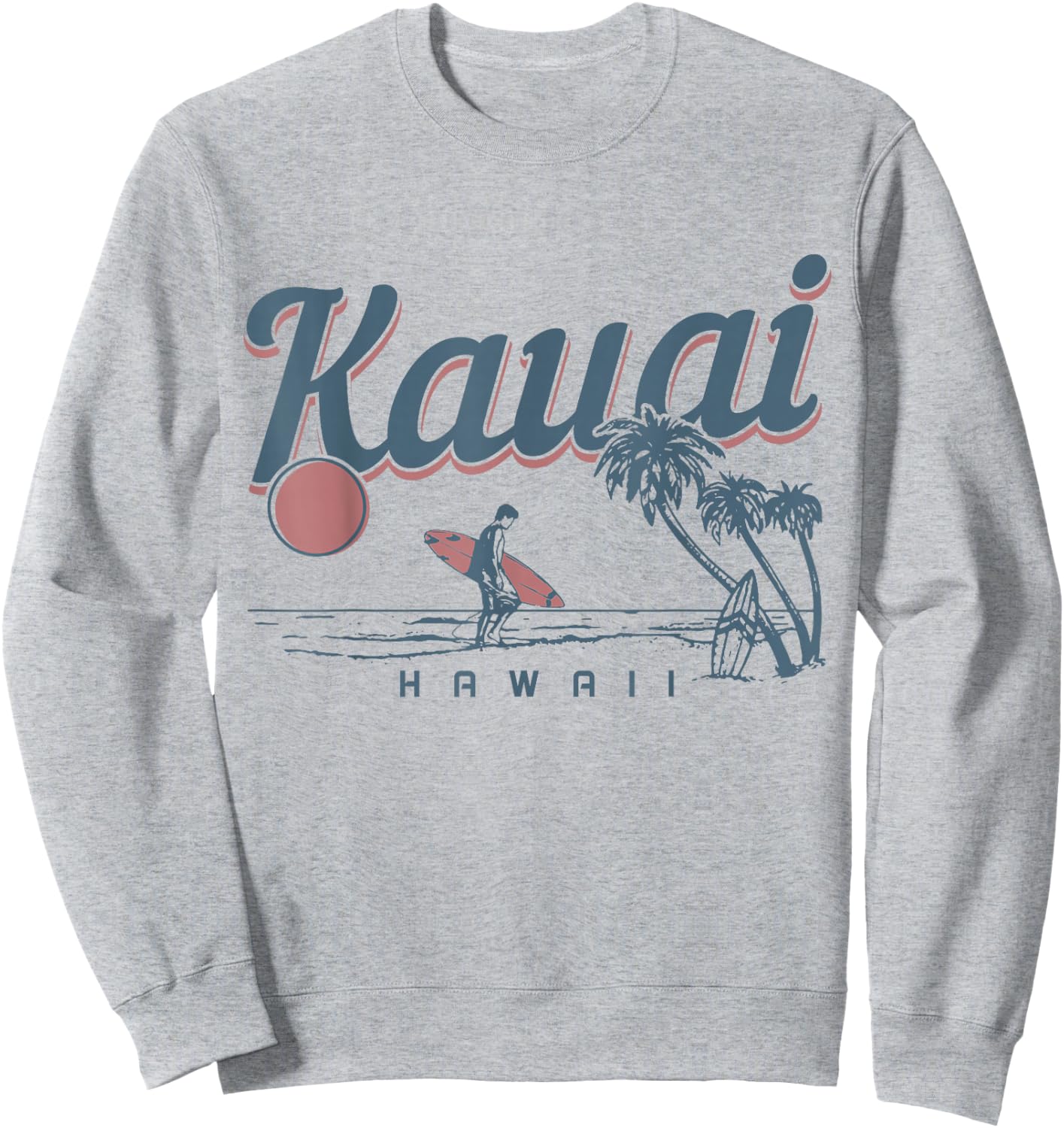 Kauai Hawaii Surf Beach Vintage Souvenir Surfing Surfer Sweatshirt - Sweatshirt | Ash