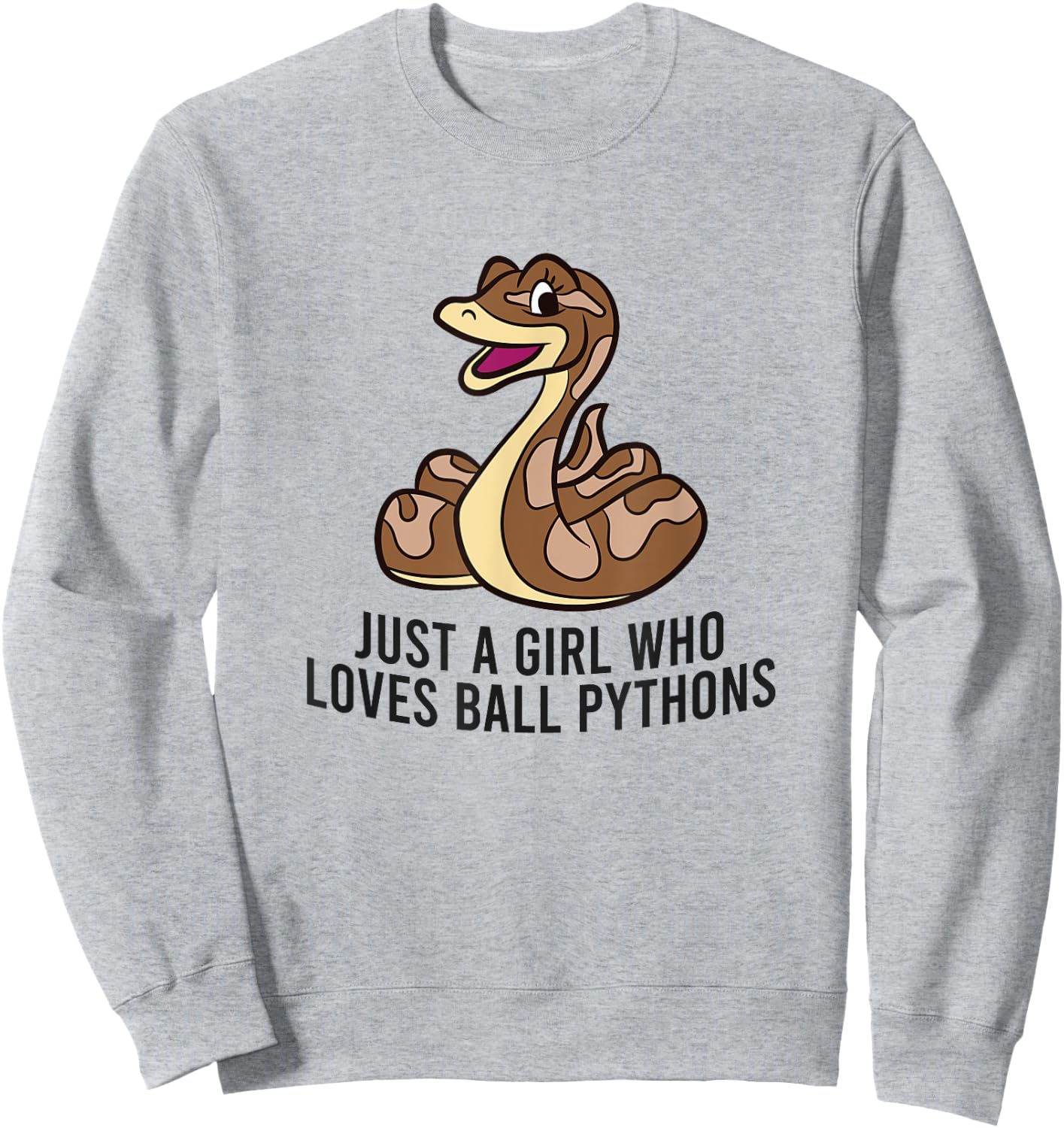Just a Girl Who Loves Ball Python Snakes Sweatshirt - Sweatshirt | Ash