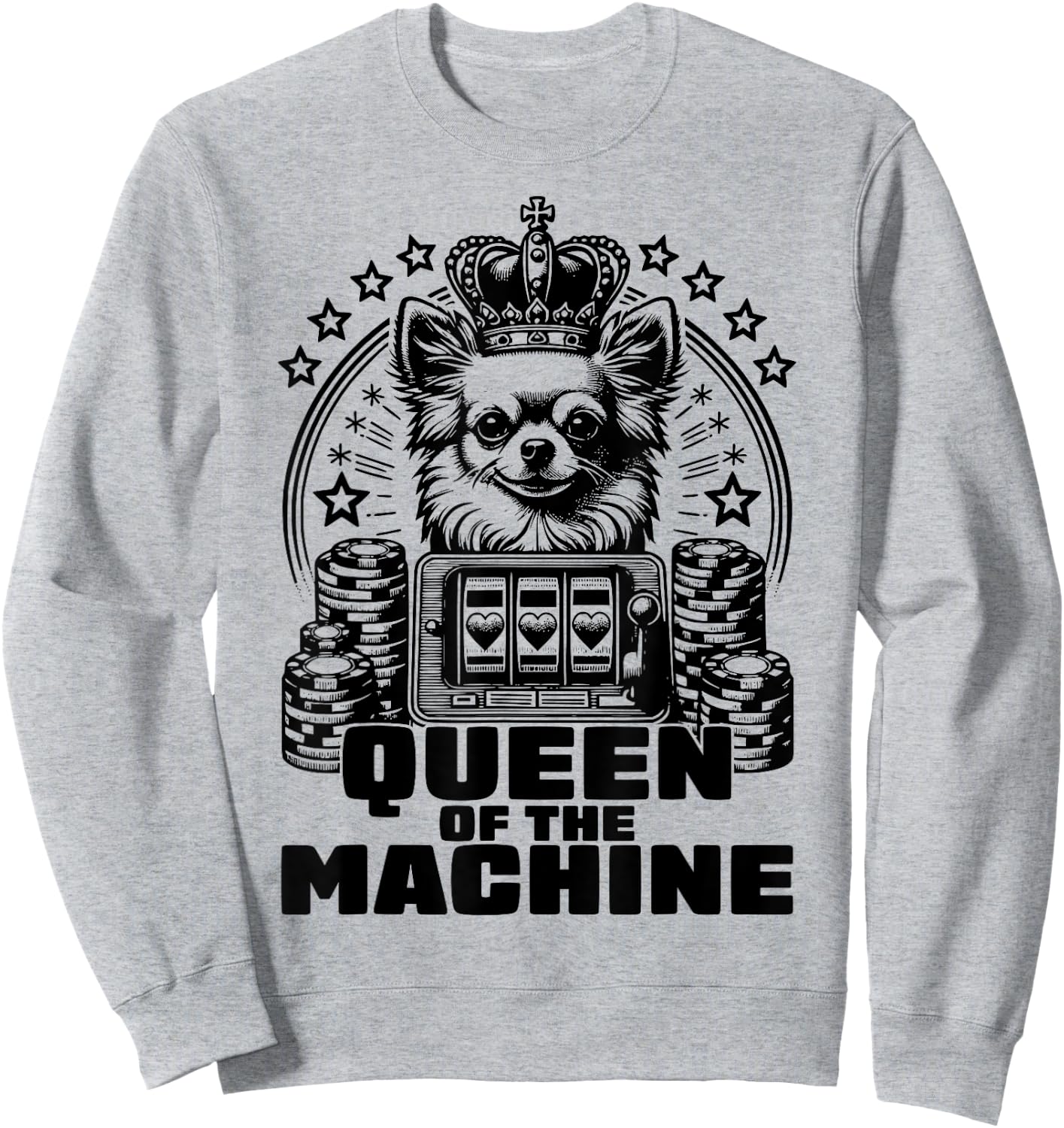 Queen Of The Slot Machine Casino Gambling Lover Sweatshirt - Sweatshirt | Ash