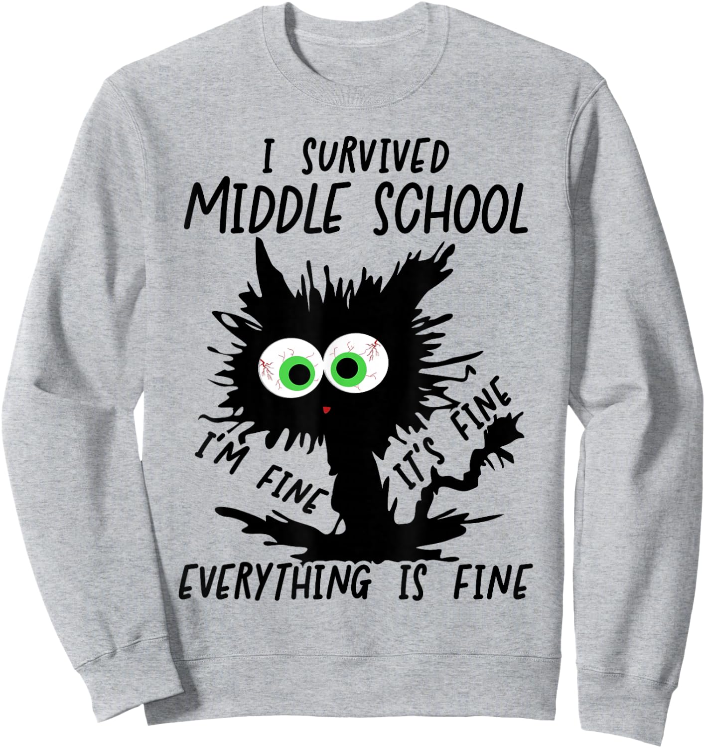 Funny I Survived Middle School Grad 2026 Sweatshirt - Sweatshirt | Ash