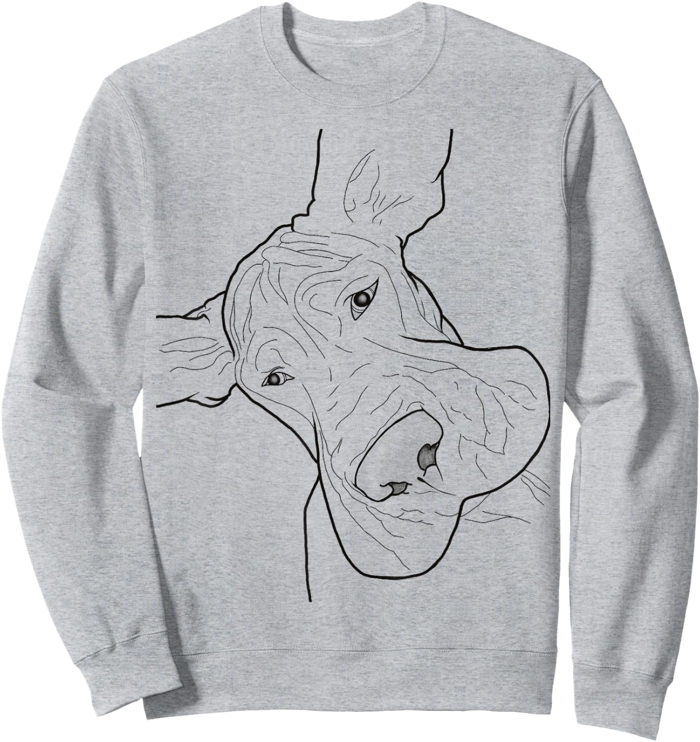 Funny Goofy Great Dane face Small Sweatshirt - Sweatshirt | Ash