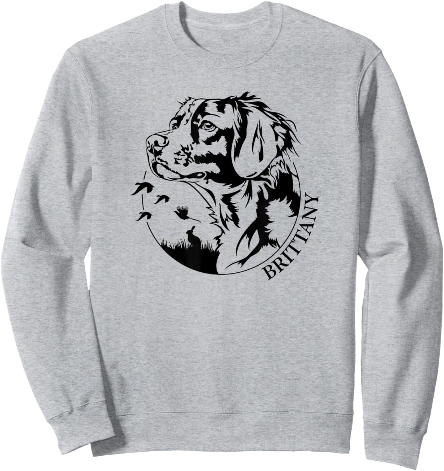 Proud Brittany hunting dog Brittany Spaniel portrait Sweatshirt - Sweatshirt | Ash