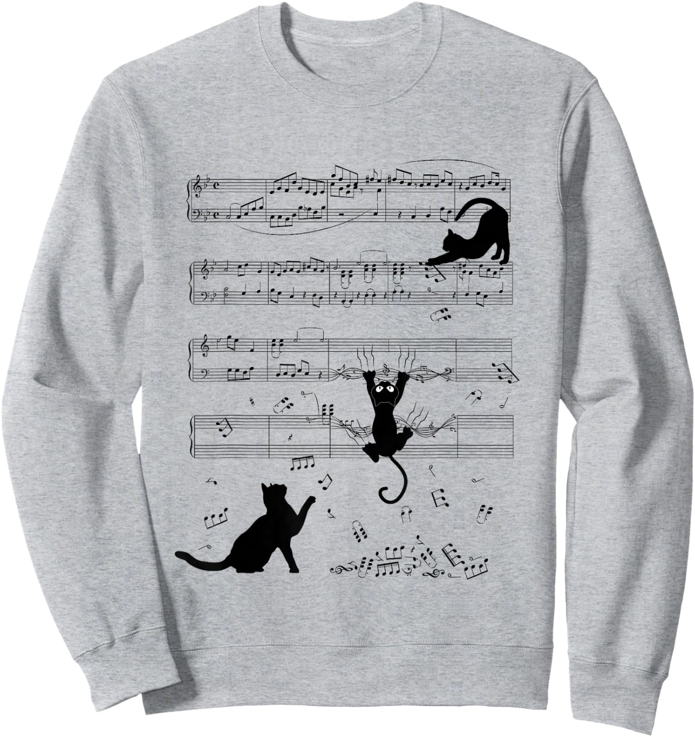 Cute Cats Playing With Sheet Music Teacher Music Society Sweatshirt - Sweatshirt | Ash