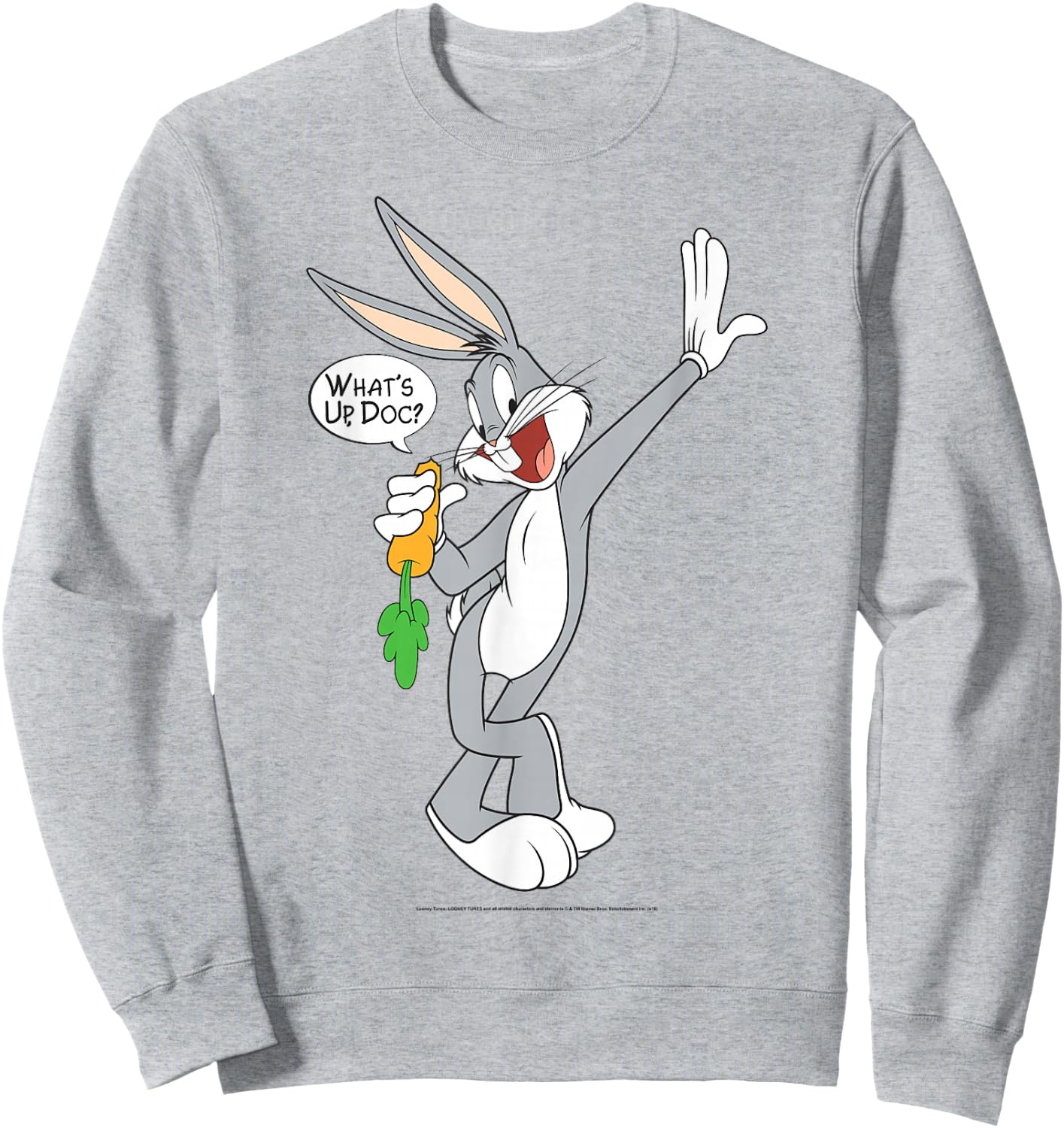 Looney Tunes Bugs Bunny What's Up Doc Portrait Small Sweatshirt - Sweatshirt | Ash