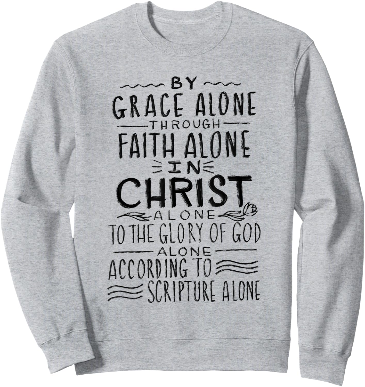 The 5 Solas - Calvinism Reformed Theology Sweatshirt - Sweatshirt | Ash