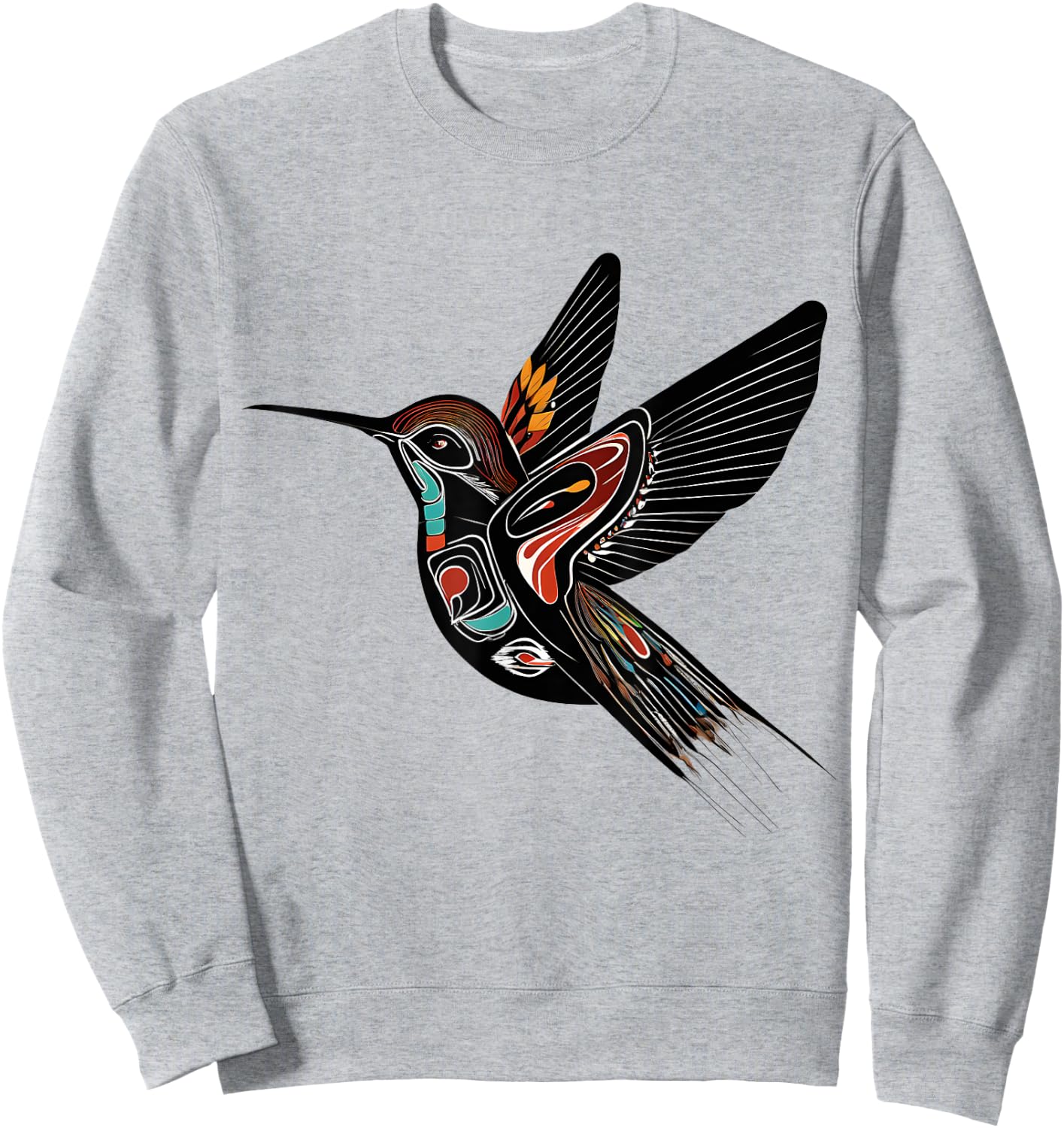 Native American Art - BIRD - Traditional Style Animal Sweatshirt - Sweatshirt | Ash