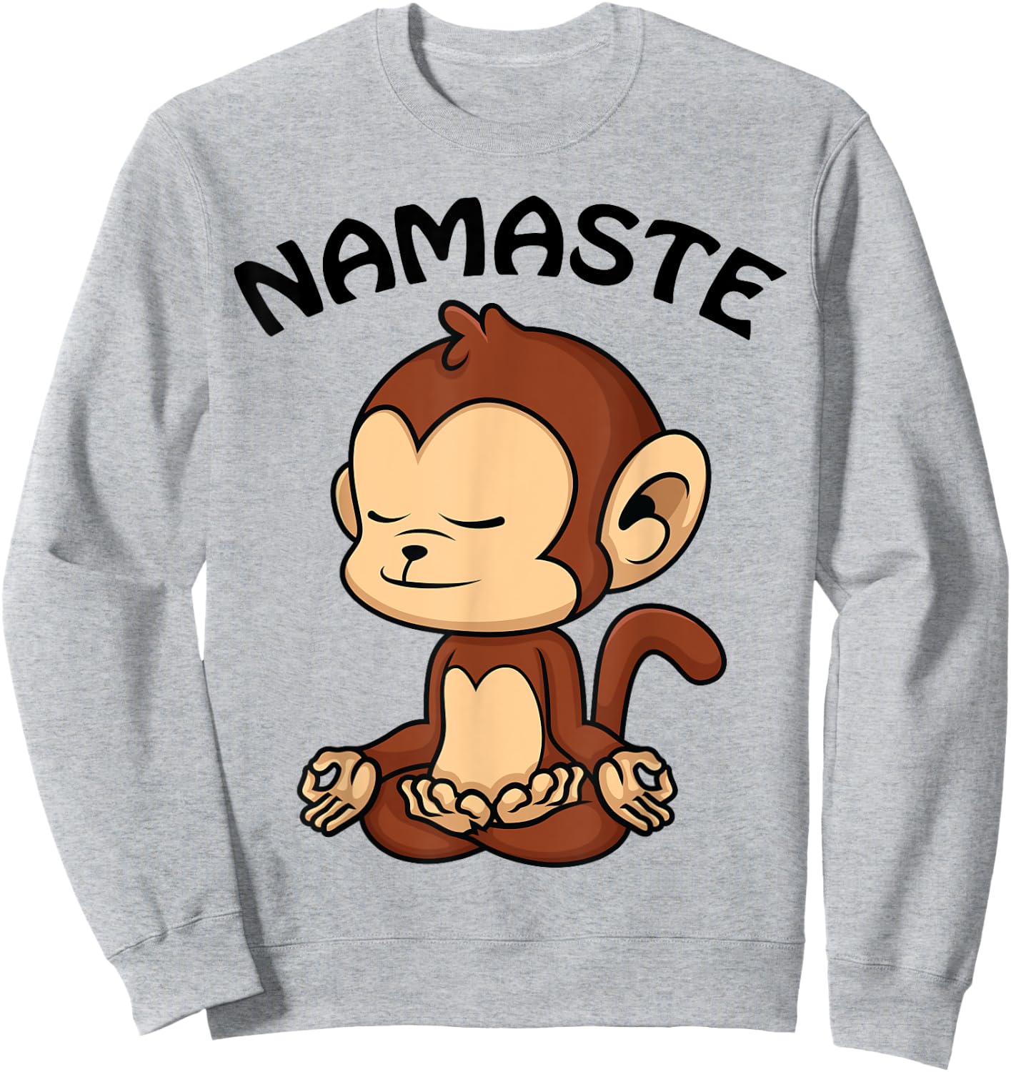 Monkey Yoga Shirt Cute Monkey Lovers Gift Funny Namaste Yoga Sweatshirt - Sweatshirt | Ash