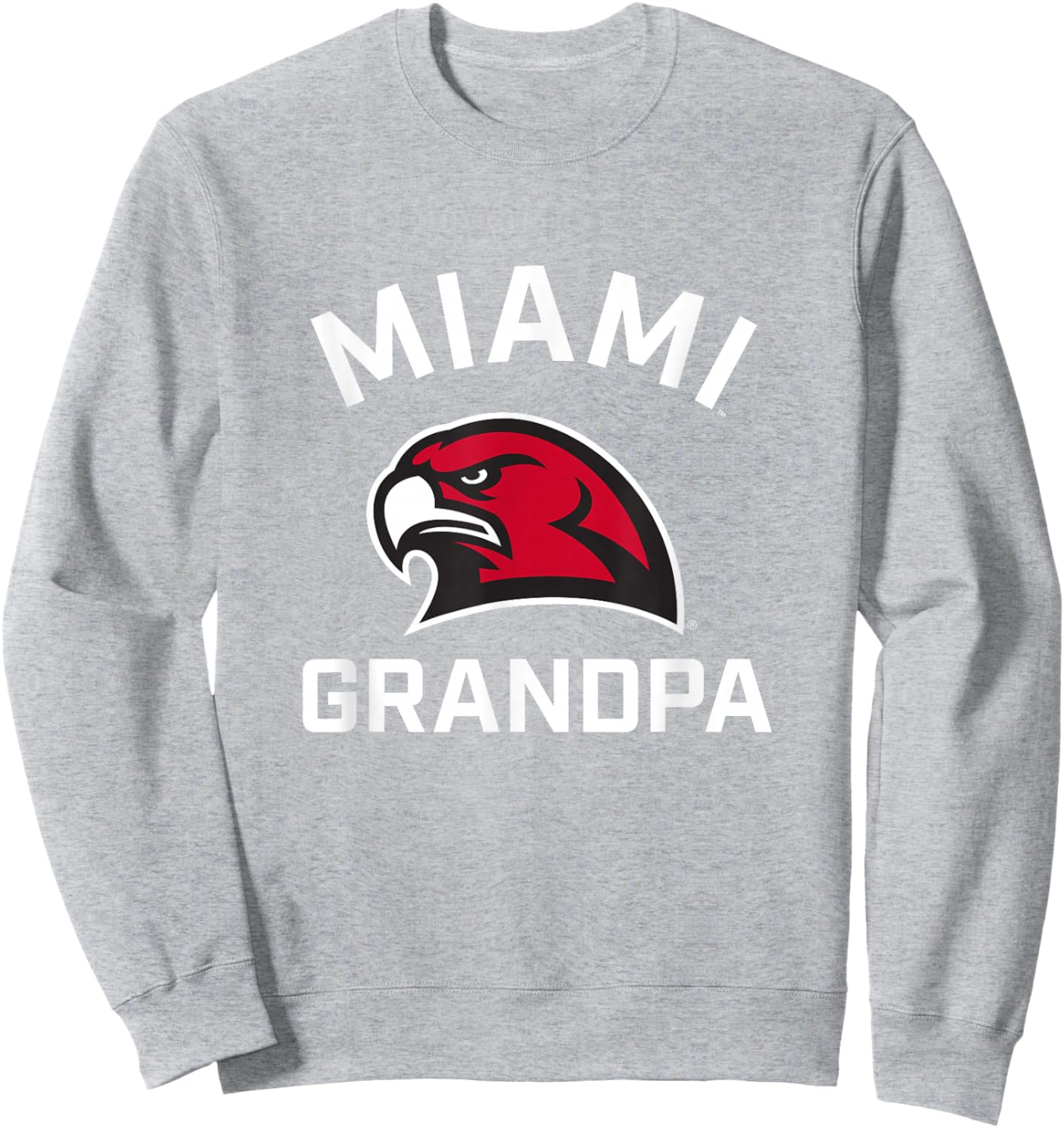 Miami University Ohio Redhawks Arched Grandpa Sweatshirt - Sweatshirt | Ash