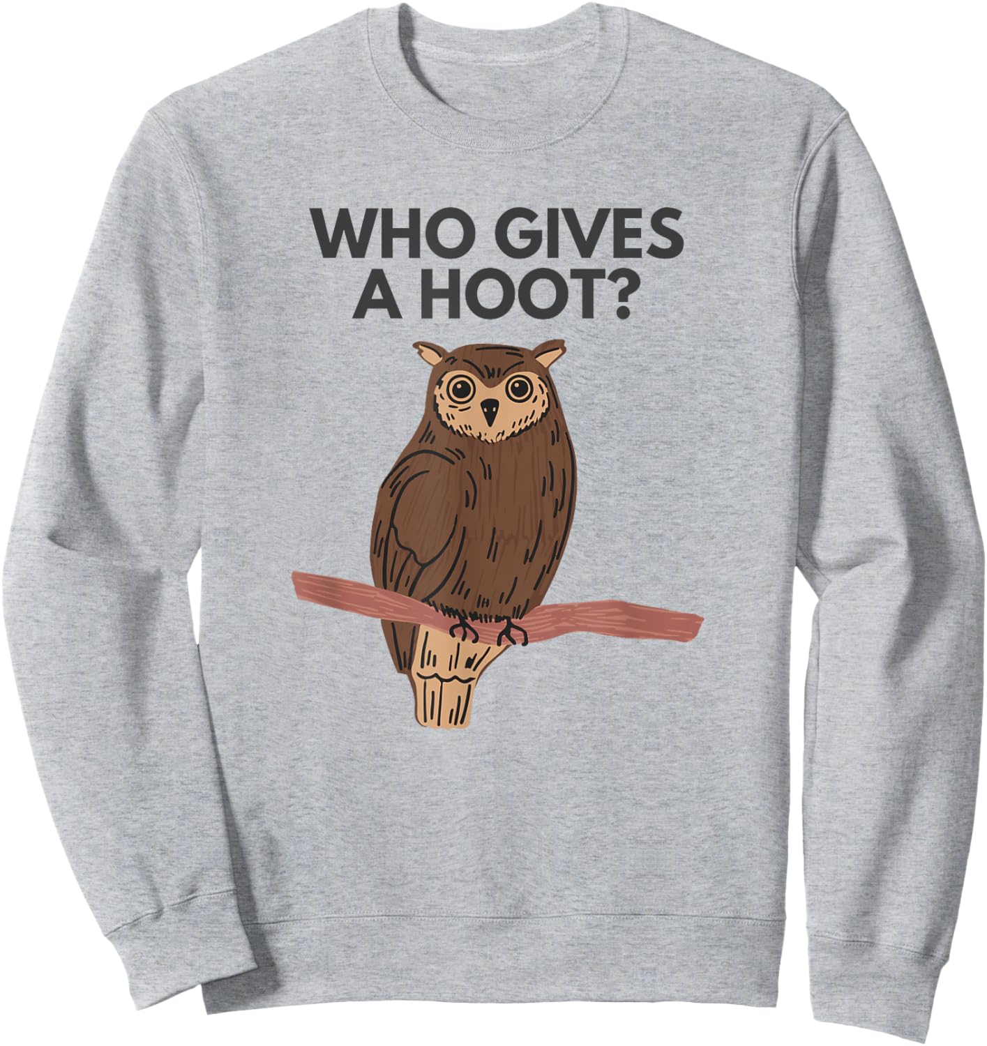 Who Gives a Hoot? Funny Owl Meme Sweatshirt - Sweatshirt | Ash