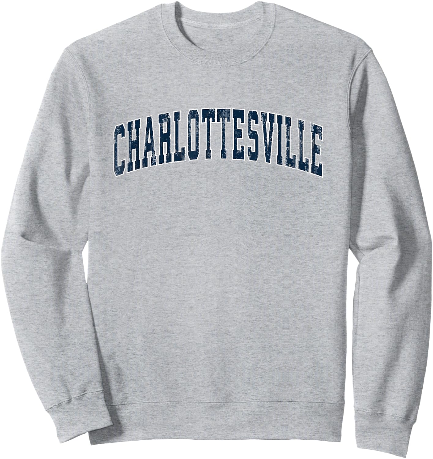 Charlottesville Virginia VA Vintage Sports Design Navy Desig Sweatshirt - Sweatshirt | Ash